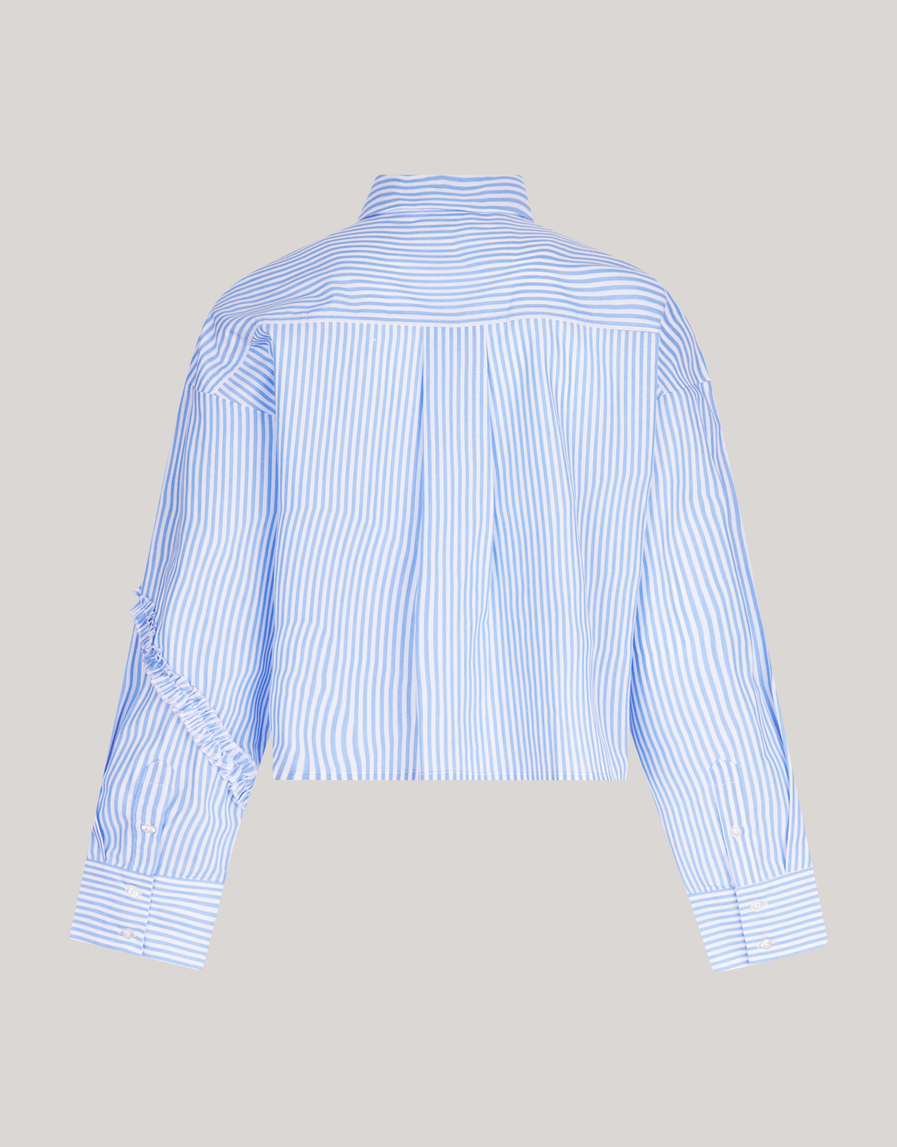 Pinstripe Ruffle Blouse Lichtblauw SHOEBY WOMEN