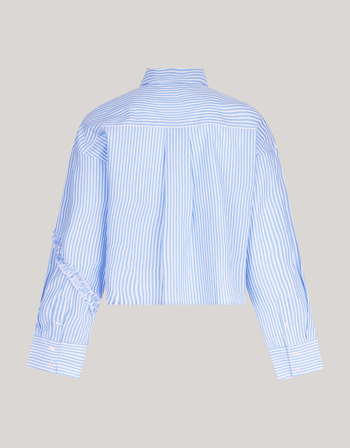 Pinstripe Ruffle Blouse Lichtblauw SHOEBY WOMEN