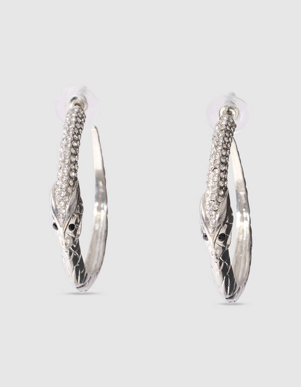 Snake Hoop Oorbellen Zilver SHOEBY ACCESSOIRES