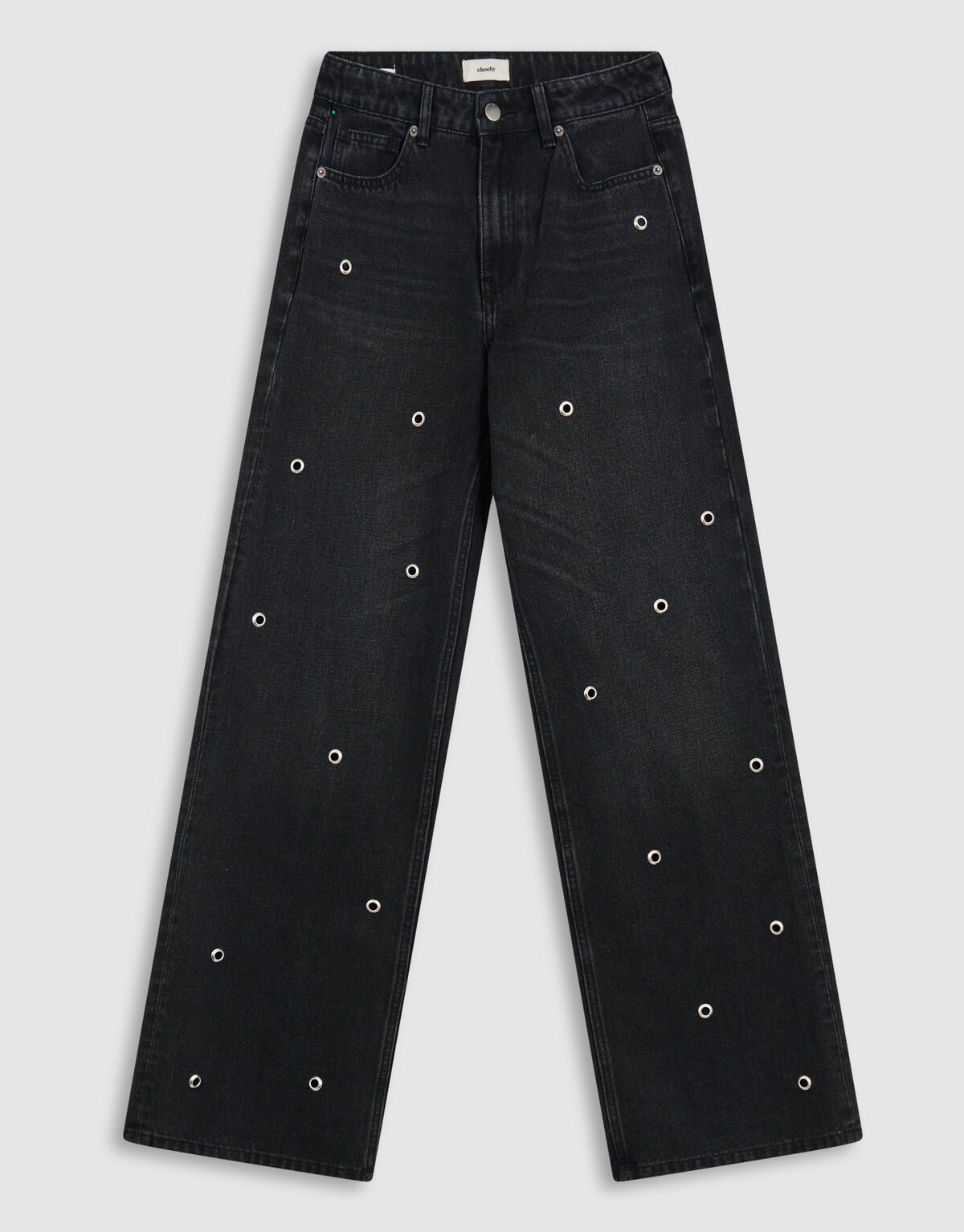 Studs Straight Fit Jeans Donkergrijs SHOEBY WOMEN