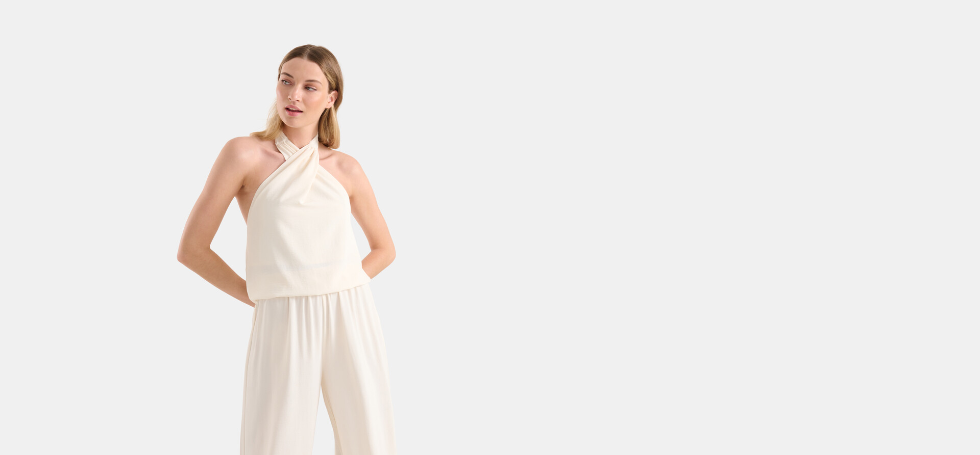 Halter Top Gebroken Wit SHOEBY WOMEN