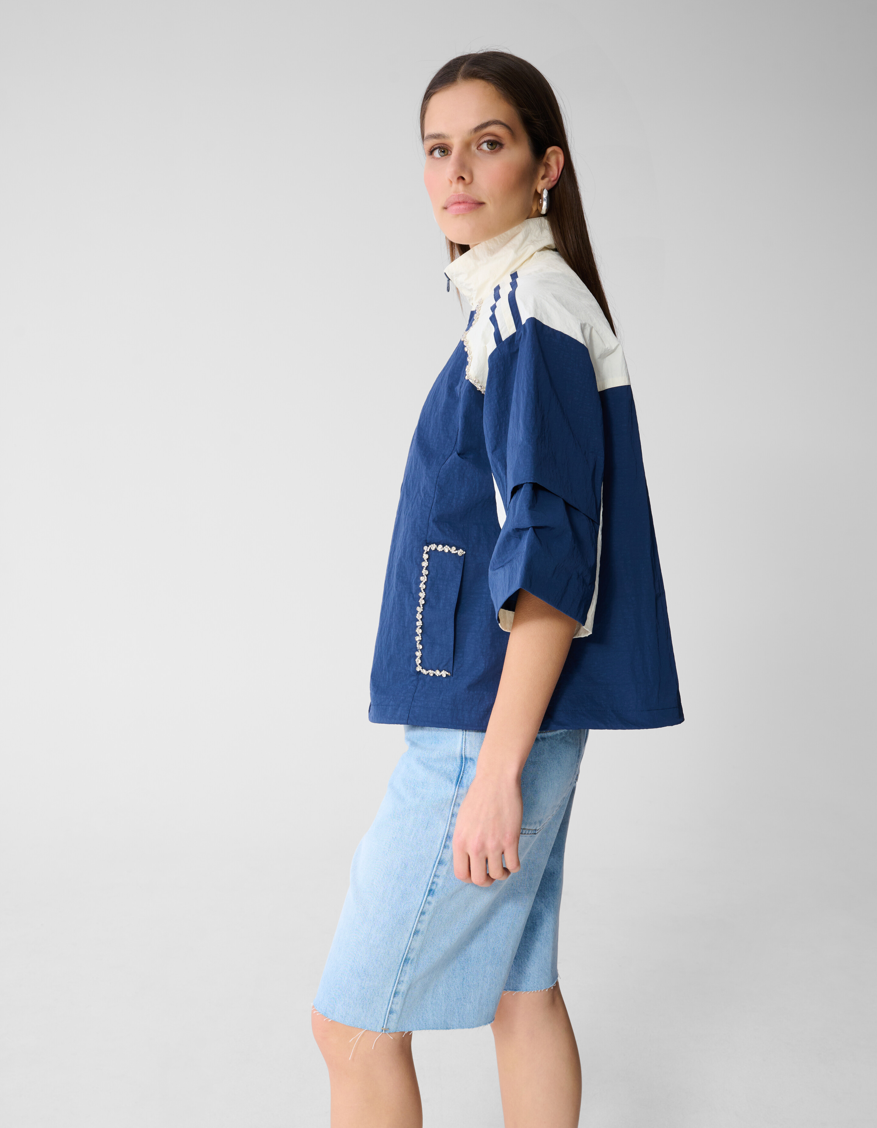 Oversized Sporty Track Jack Donkerblauw SHOEBY WOMEN