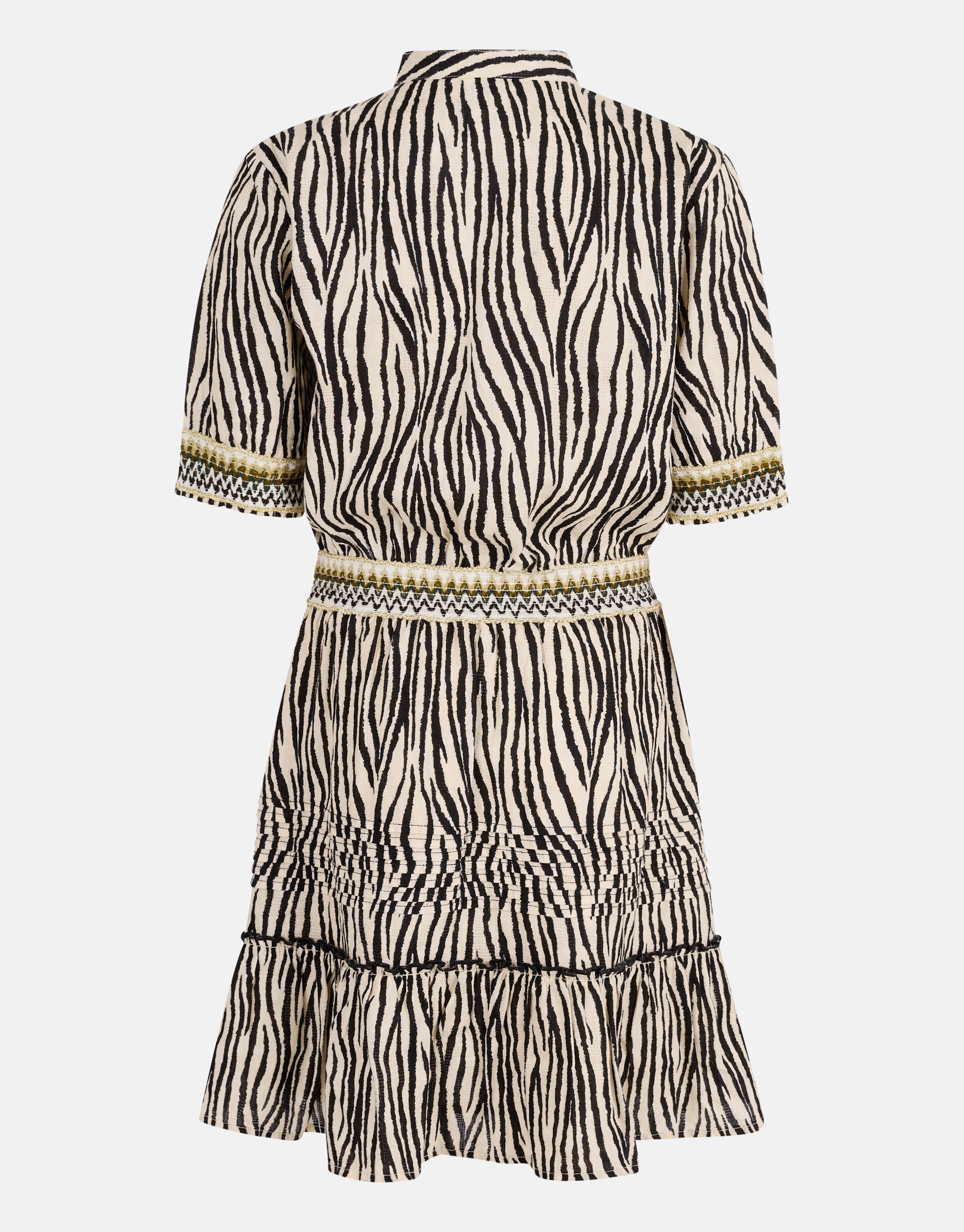 Zebra Print Jurk Zwart/Gebroken Wit SHOEBY GIRLS