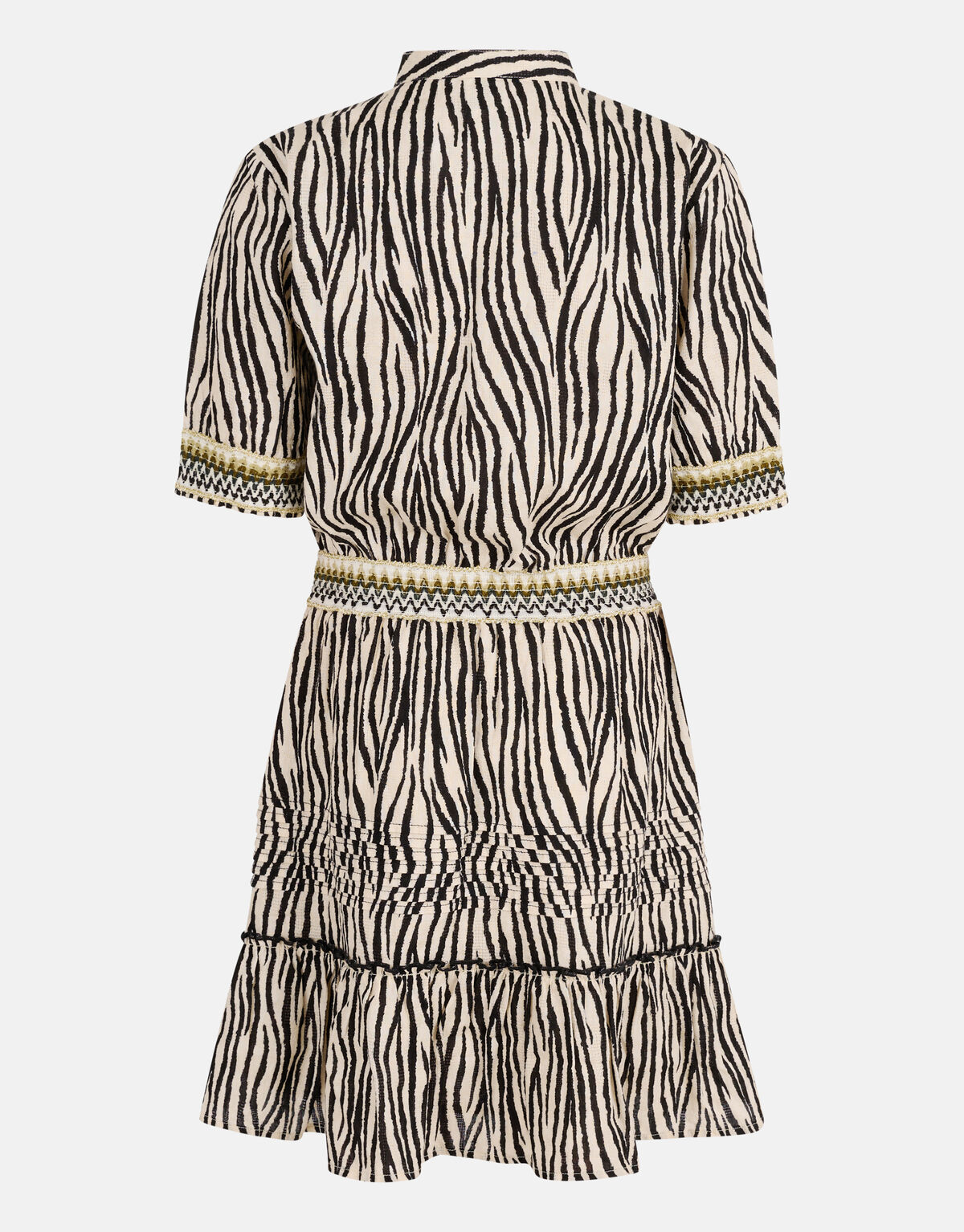 Zebra Print Jurk Zwart/Gebroken Wit SHOEBY GIRLS