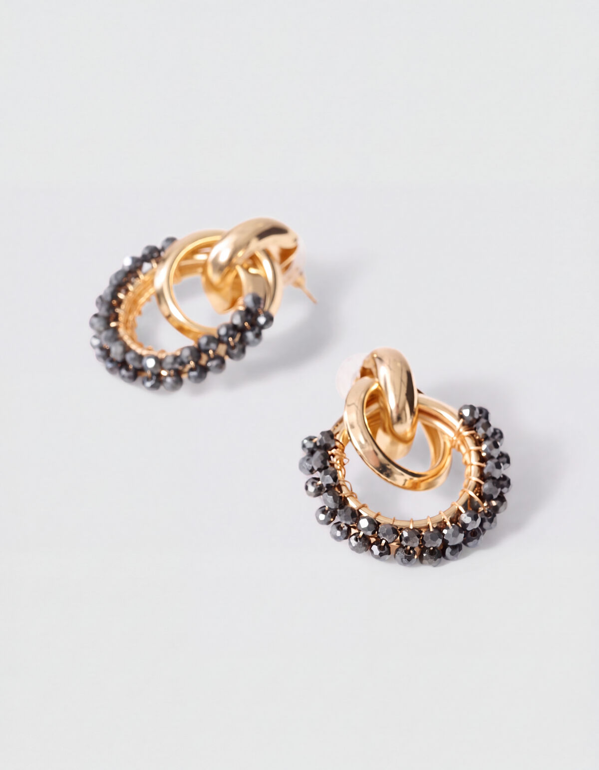 Beaded Oorbellen Goud/Grijs SHOEBY ACCESSOIRES