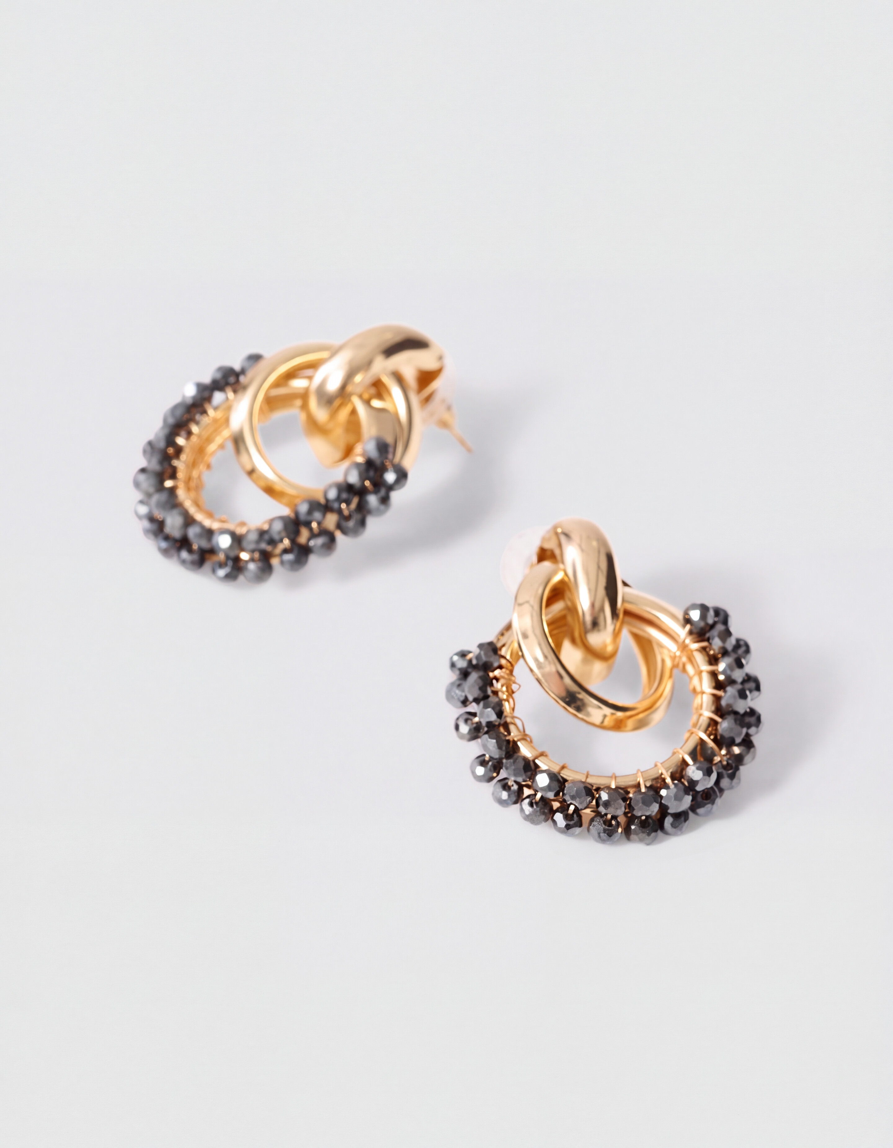 Beaded Oorbellen Goud/Grijs SHOEBY ACCESSOIRES
