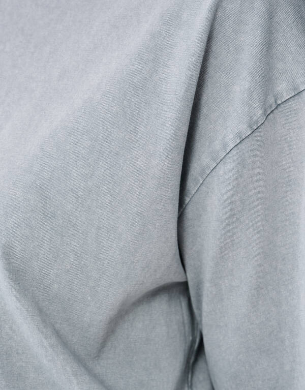 Oversized Washed T-shirt Lichtgrijs SHOEBY WOMEN