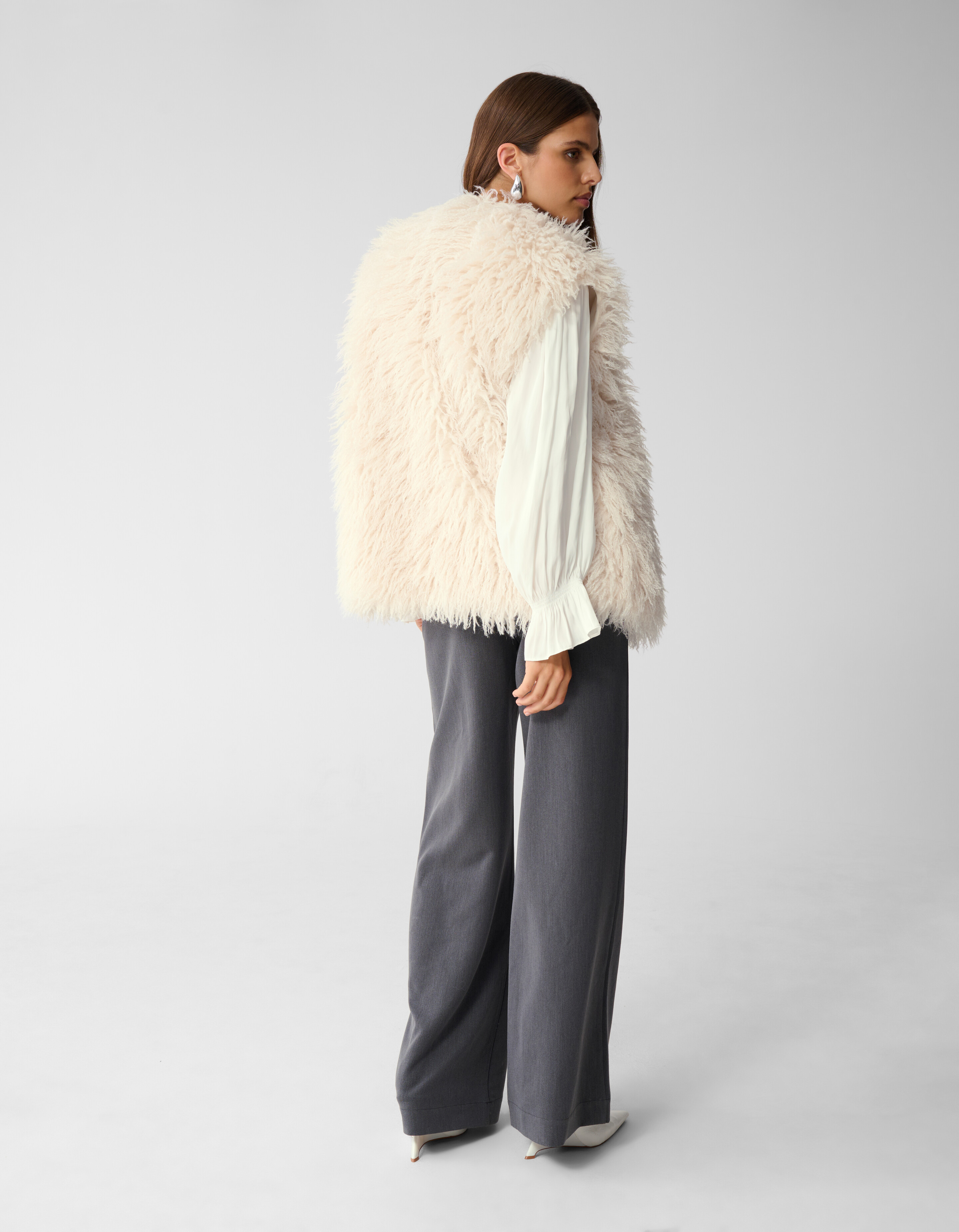 Oversized Teddy Gilet Gebroken Wit By Mieke SHOEBY WOMEN