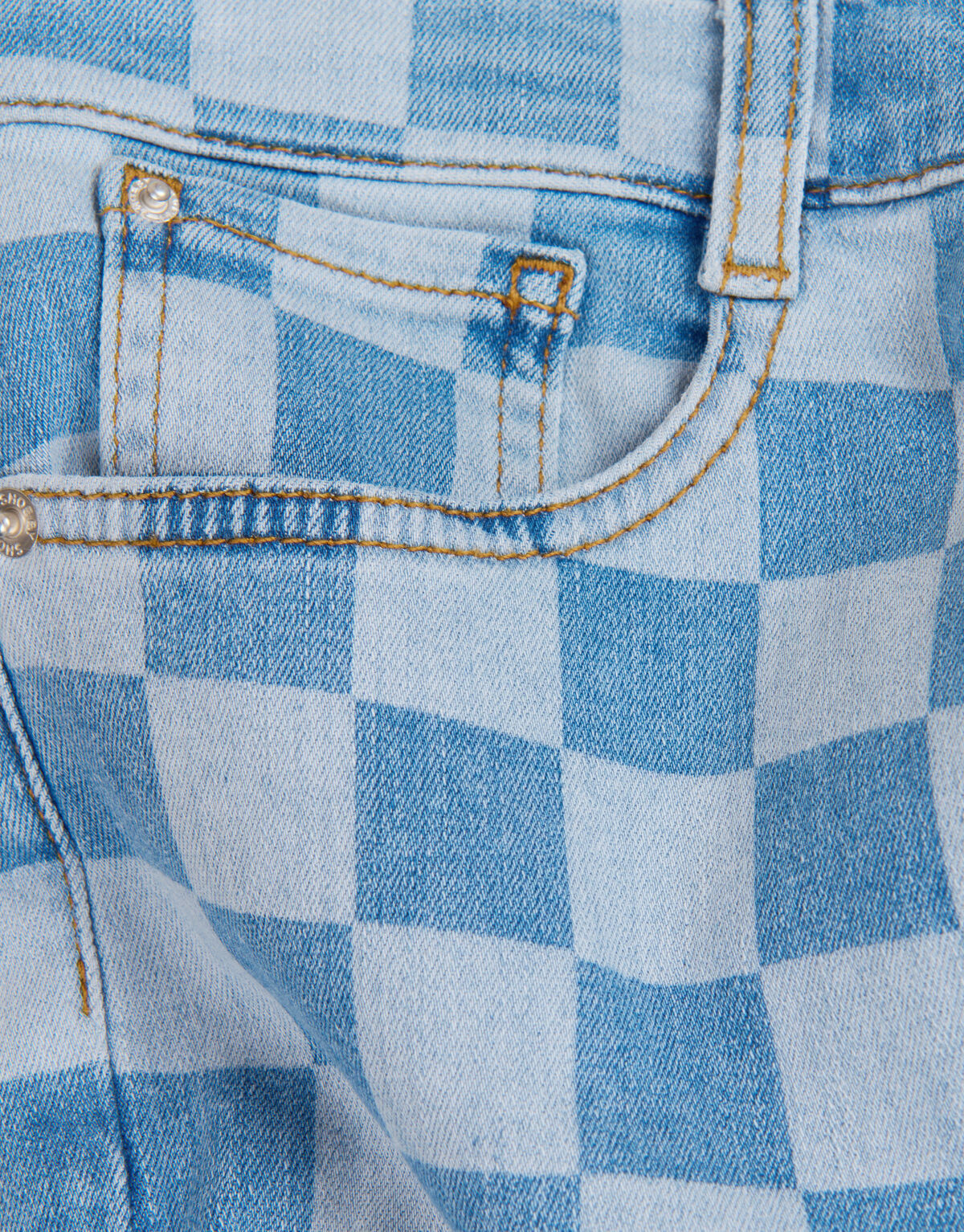 Check Denim Short Mediumstone SHOEBY BOYS