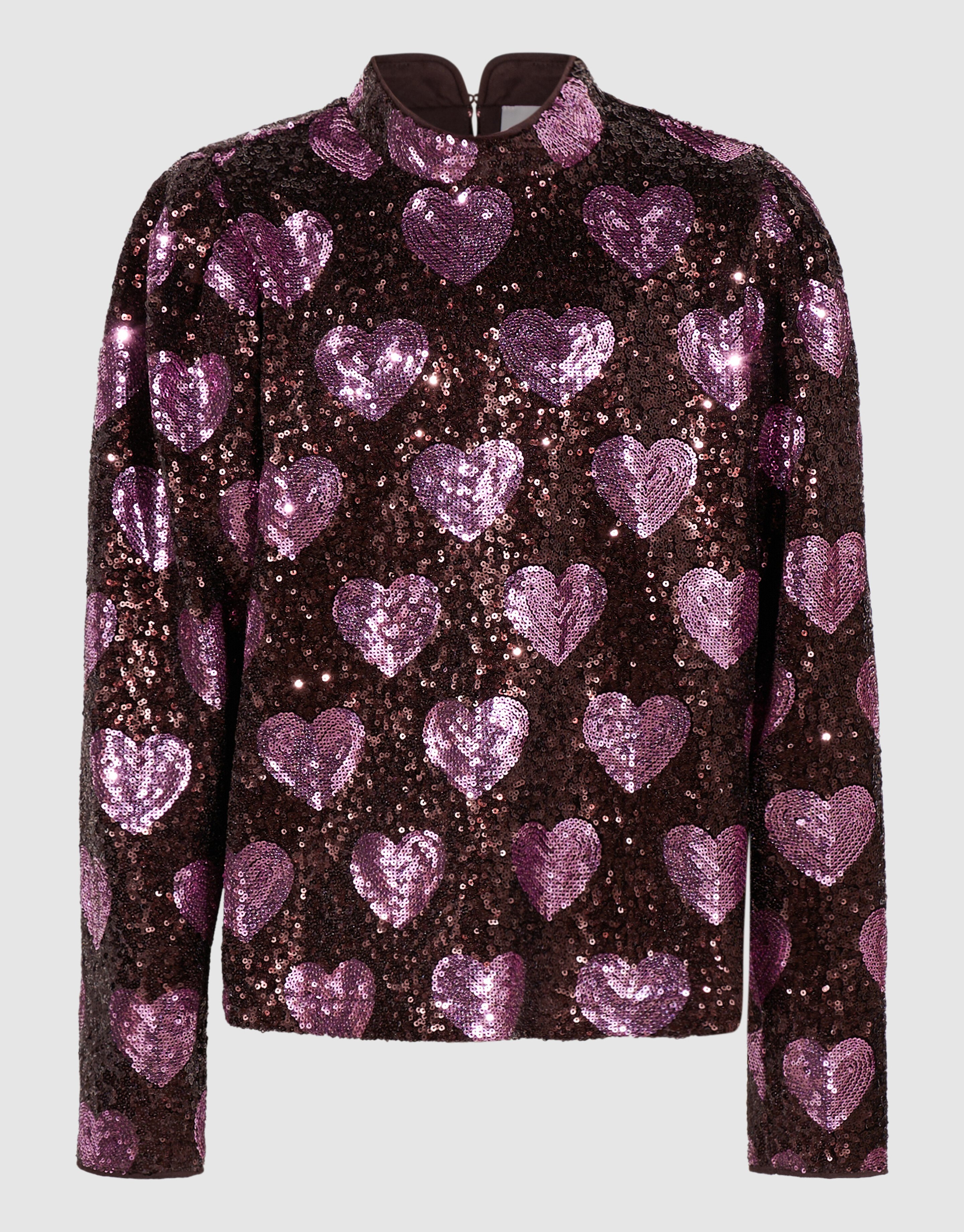 Hartjes Pailletten Top Bruin SHOEBY GIRLS