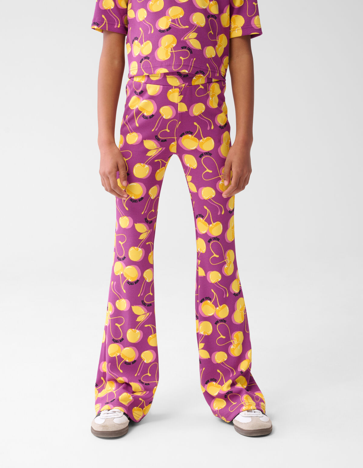 Printed Rib Flared Legging Donkerpaars SHOEBY GIRLS