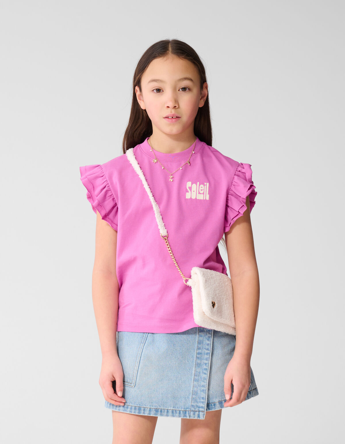 Ruffle Soleil Artwork T-shirt Roze SHOEBY GIRLS