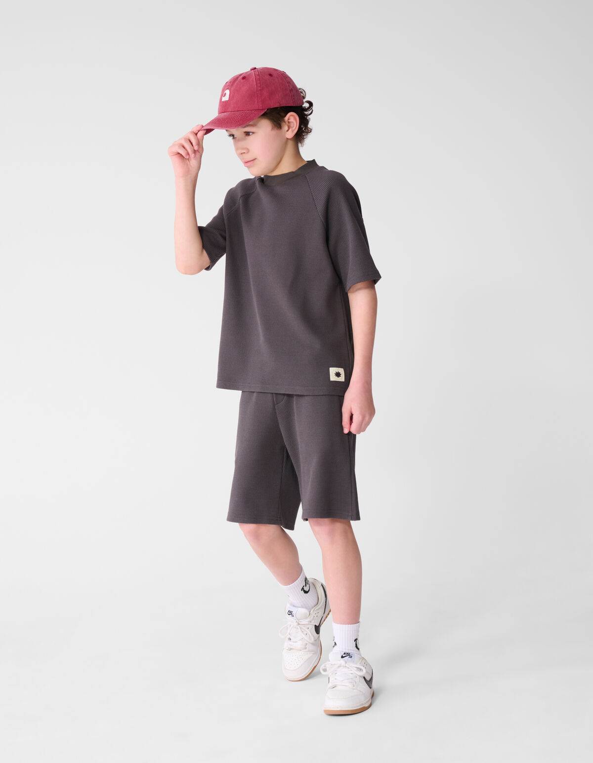 Waffle Structuur Short Donkergrijs SHOEBY BOYS