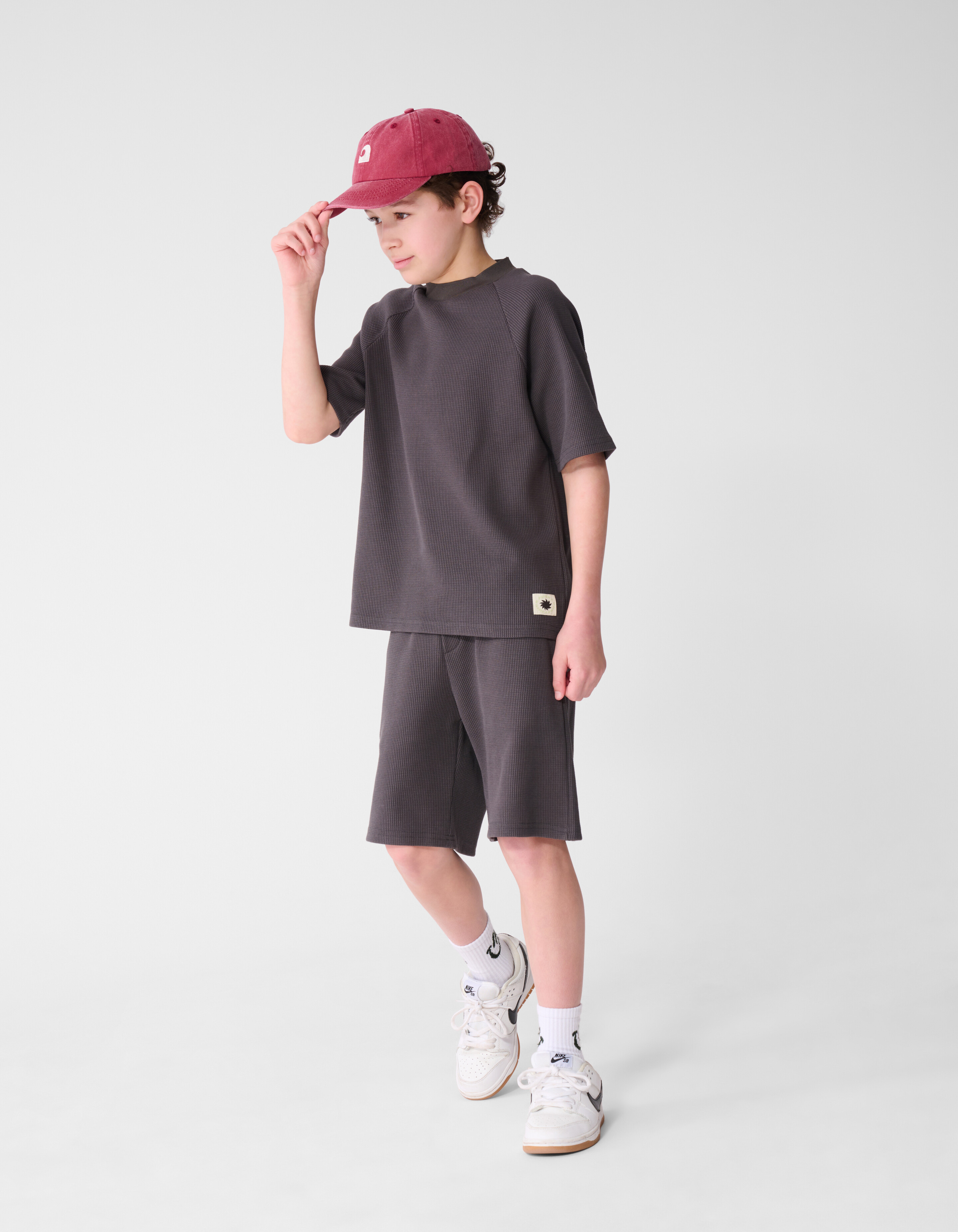 Waffle Structuur Short Donkergrijs SHOEBY BOYS