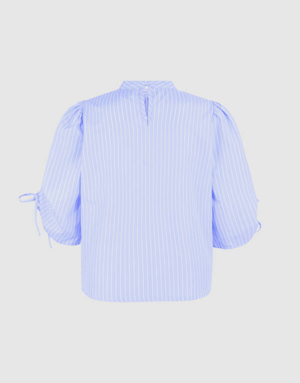Pinstripe Cord Sleeve Blouse Lichtblauw SHOEBY WOMEN