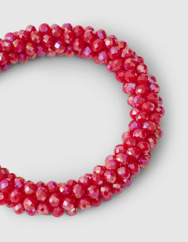 Beaded Haarelastiek Rood SHOEBY ACCESSOIRES