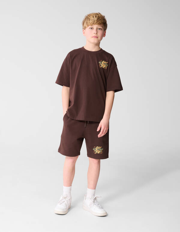 Riders Artwork T-shirt Donkerbruin SHOEBY BOYS