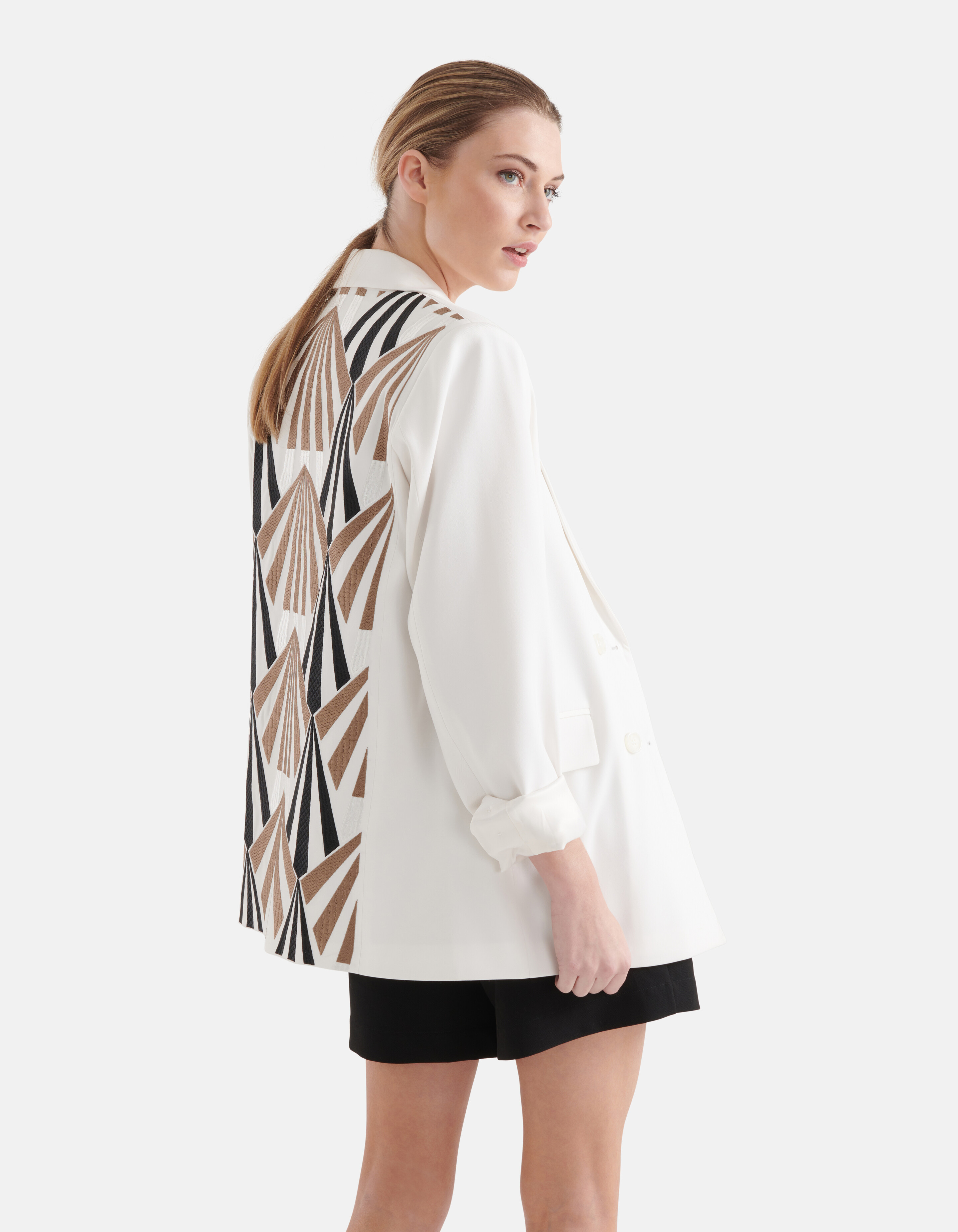 Grafische Blazer Gebroken Wit By Mieke SHOEBY WOMEN