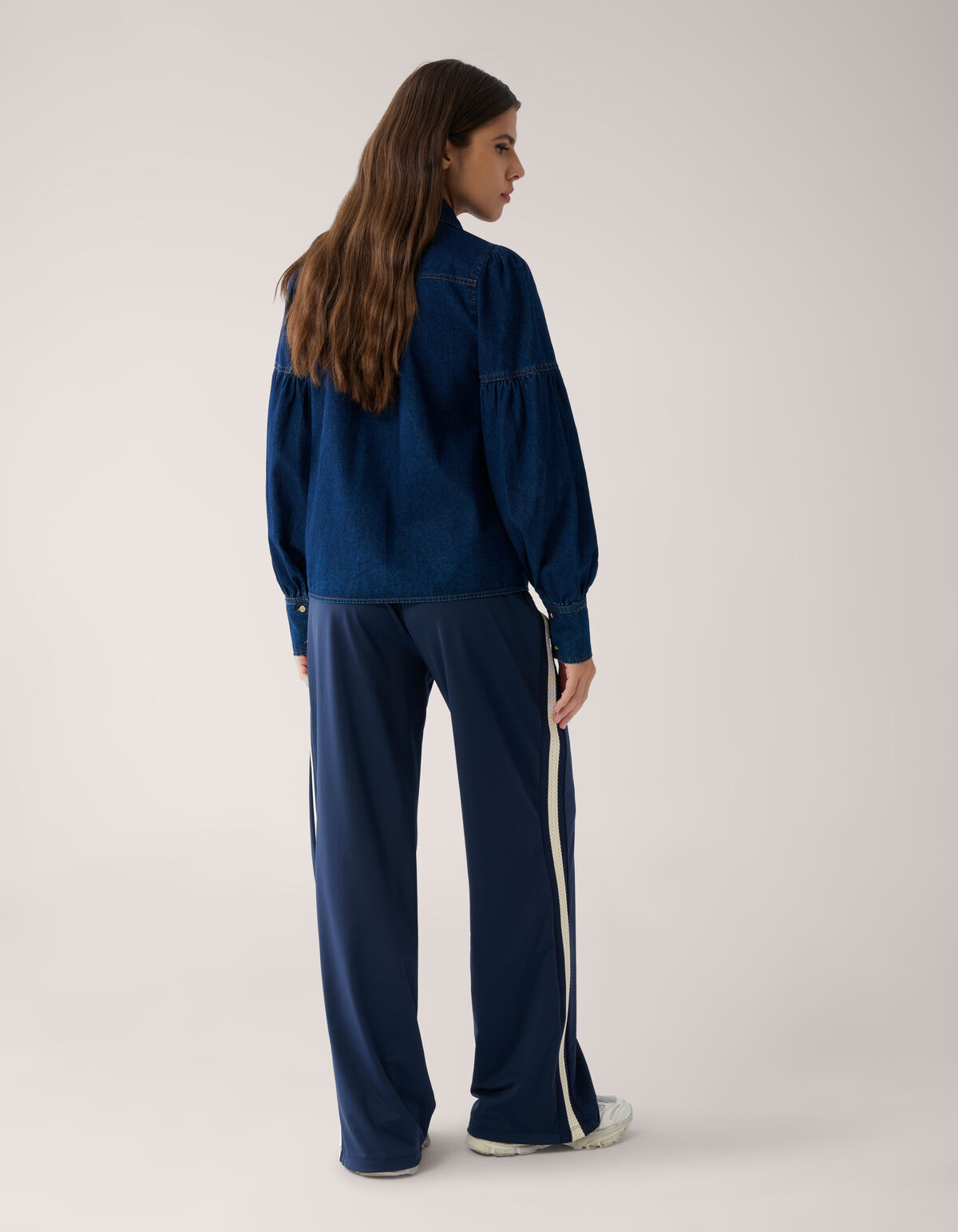 Travel Tape Wide Leg Broek Donkerblauw SHOEBY WOMEN