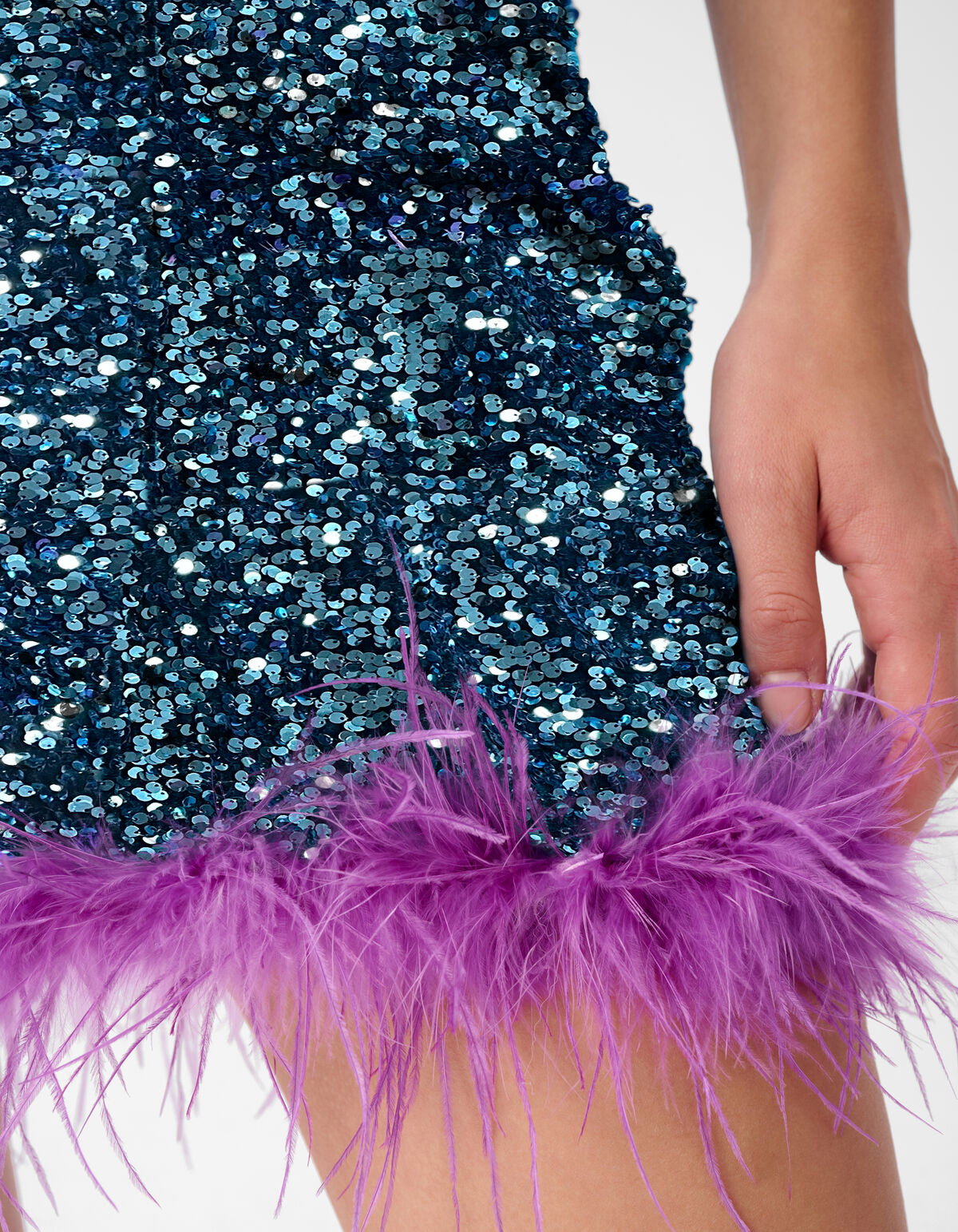 Pailletten Mini Rok Blauw SHOEBY WOMEN