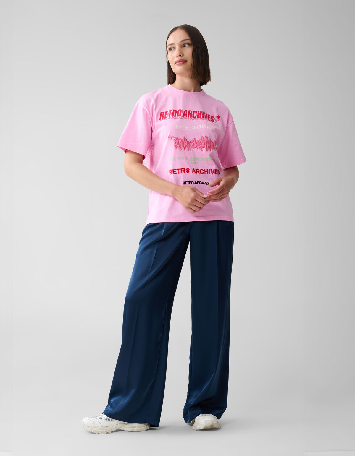 Retro Artwork T-shirt Roze SHOEBY WOMEN