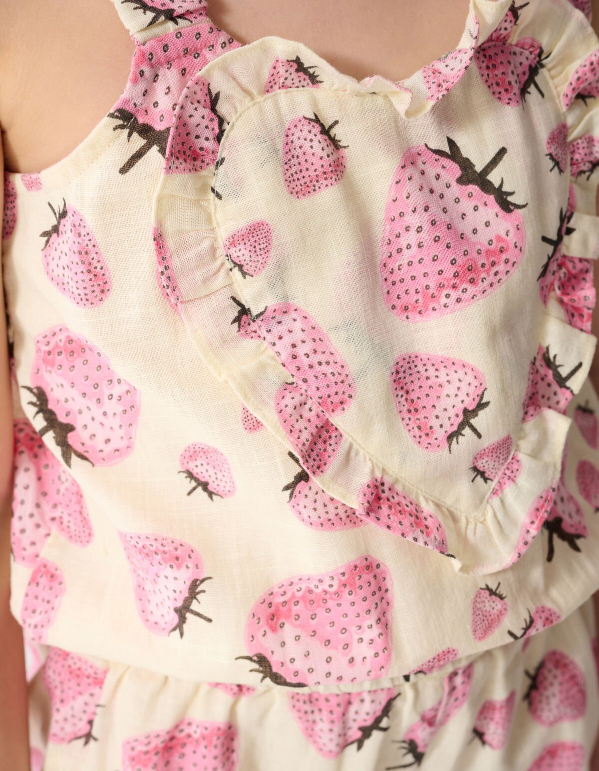 Strawberry Print Jumpshort Gebroken Wit SHOEBY GIRLS