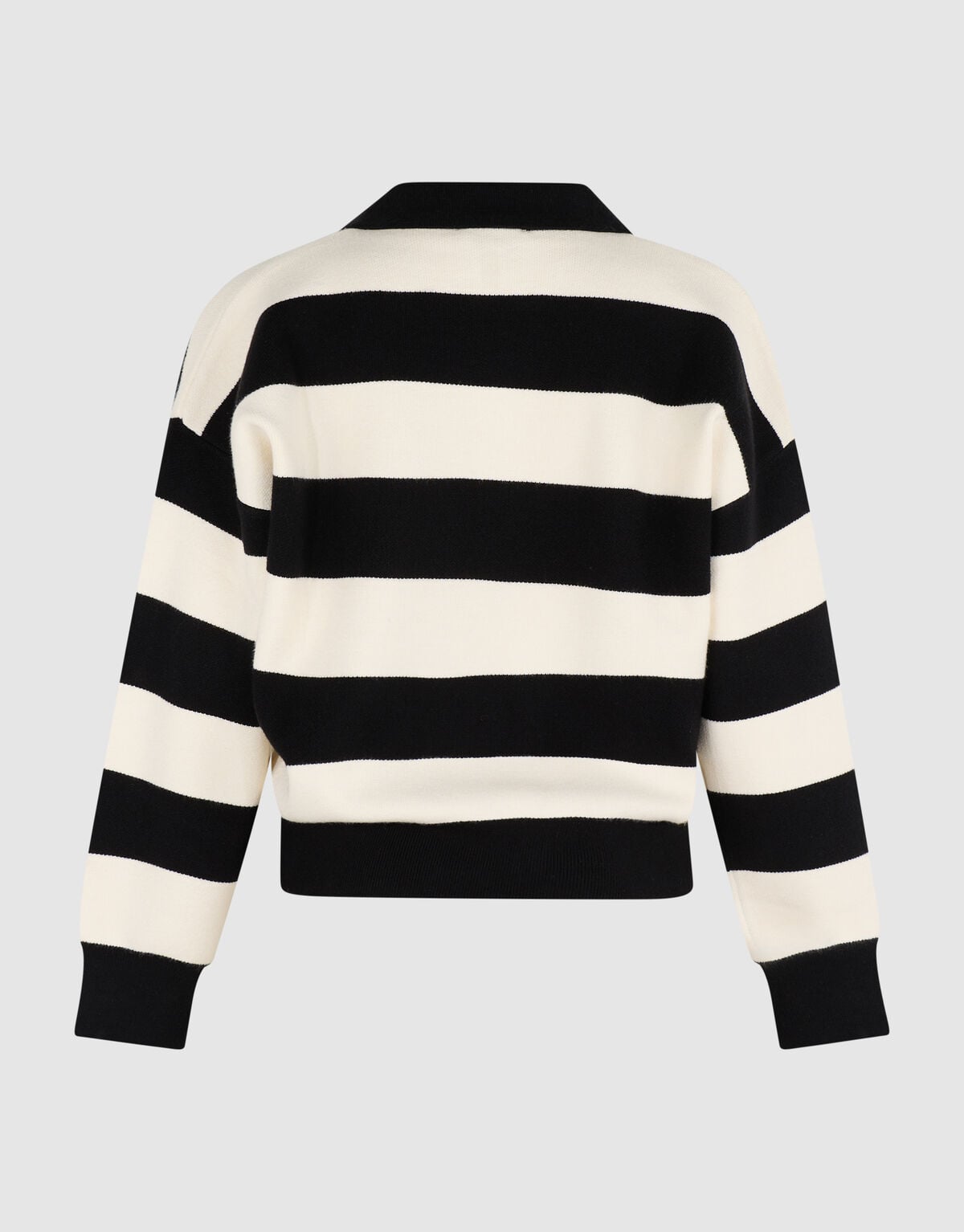 Gestreepte Gebreide Polo Zwart/Wit SHOEBY WOMEN