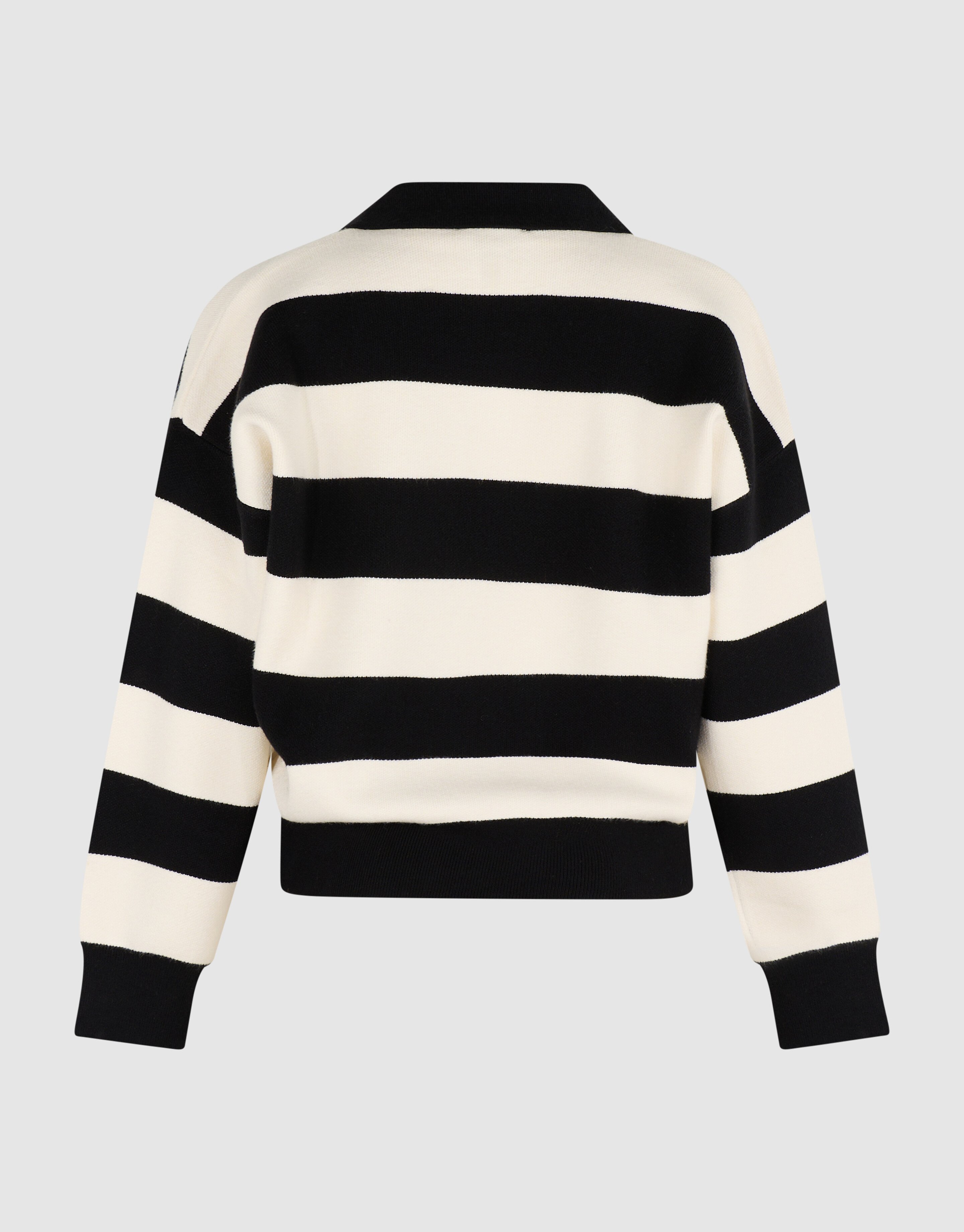 Gestreepte Gebreide Polo Zwart/Wit SHOEBY WOMEN