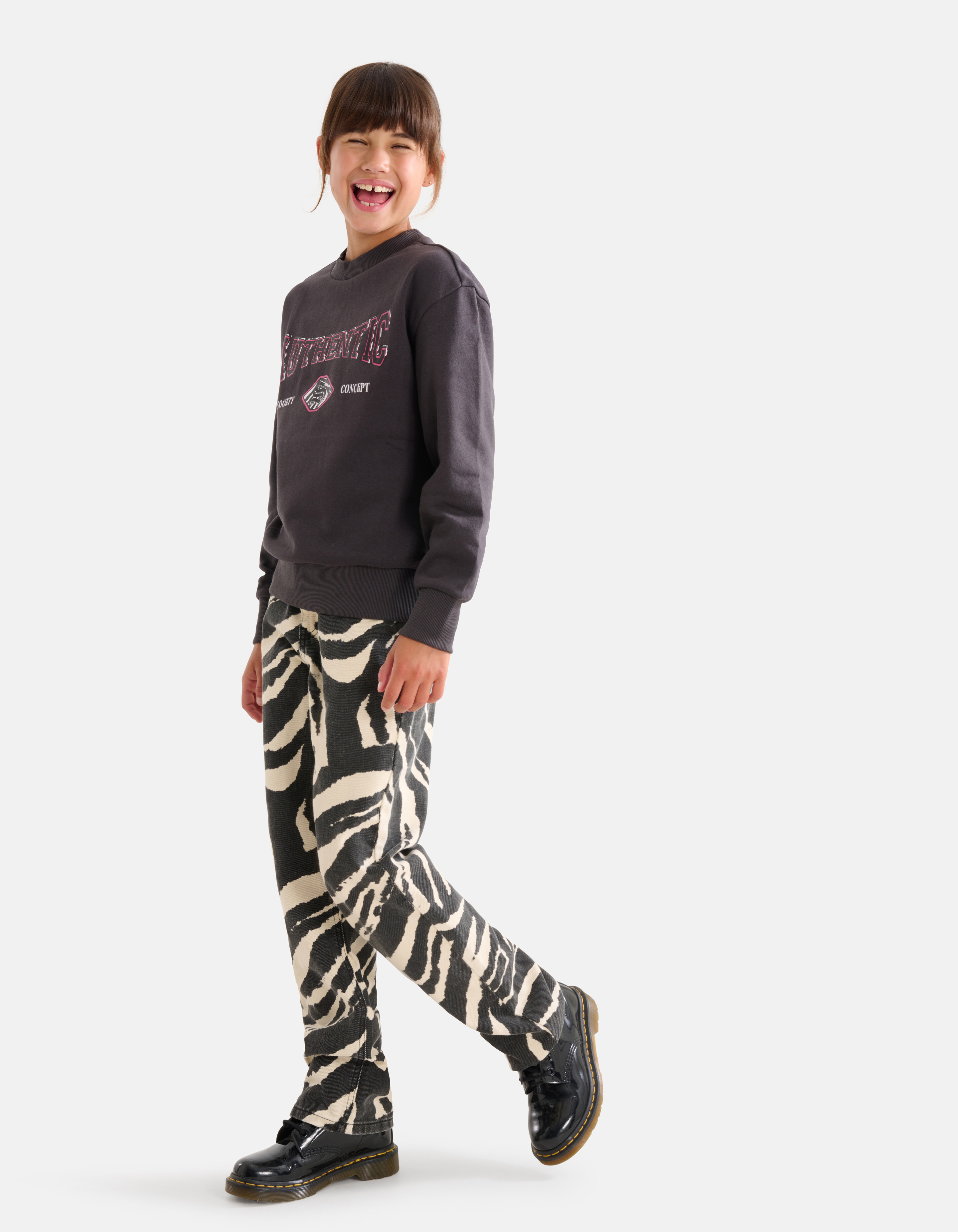 Artwork Sweater Donkergrijs SHOEBY GIRLS