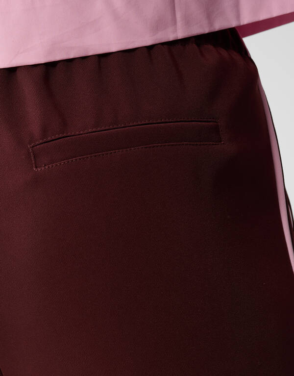 Sporty Wide Leg Broek Donkerrood SHOEBY WOMEN