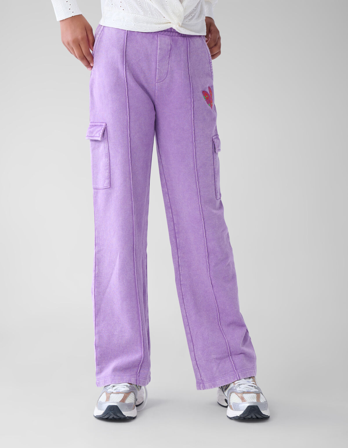 Cargo Wide Leg Broek Paars SHOEBY GIRLS