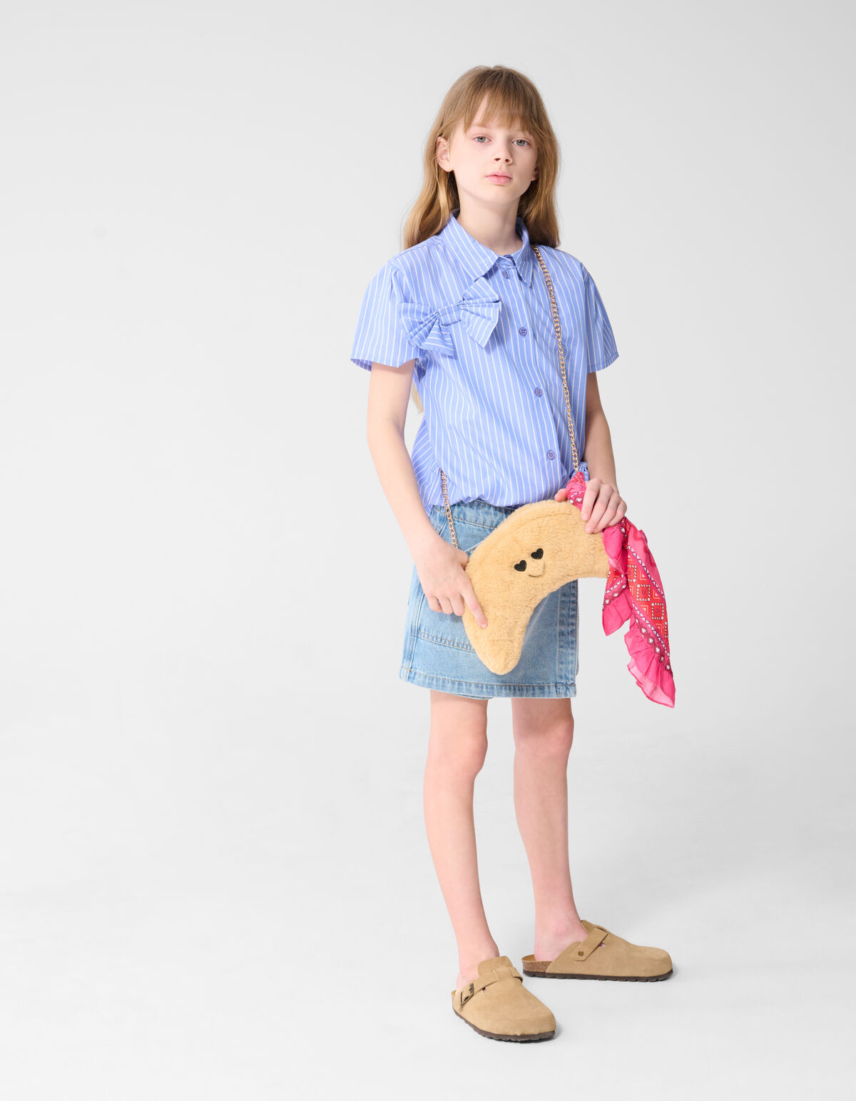 Strik Pinstripe Blouse Lichtblauw SHOEBY GIRLS