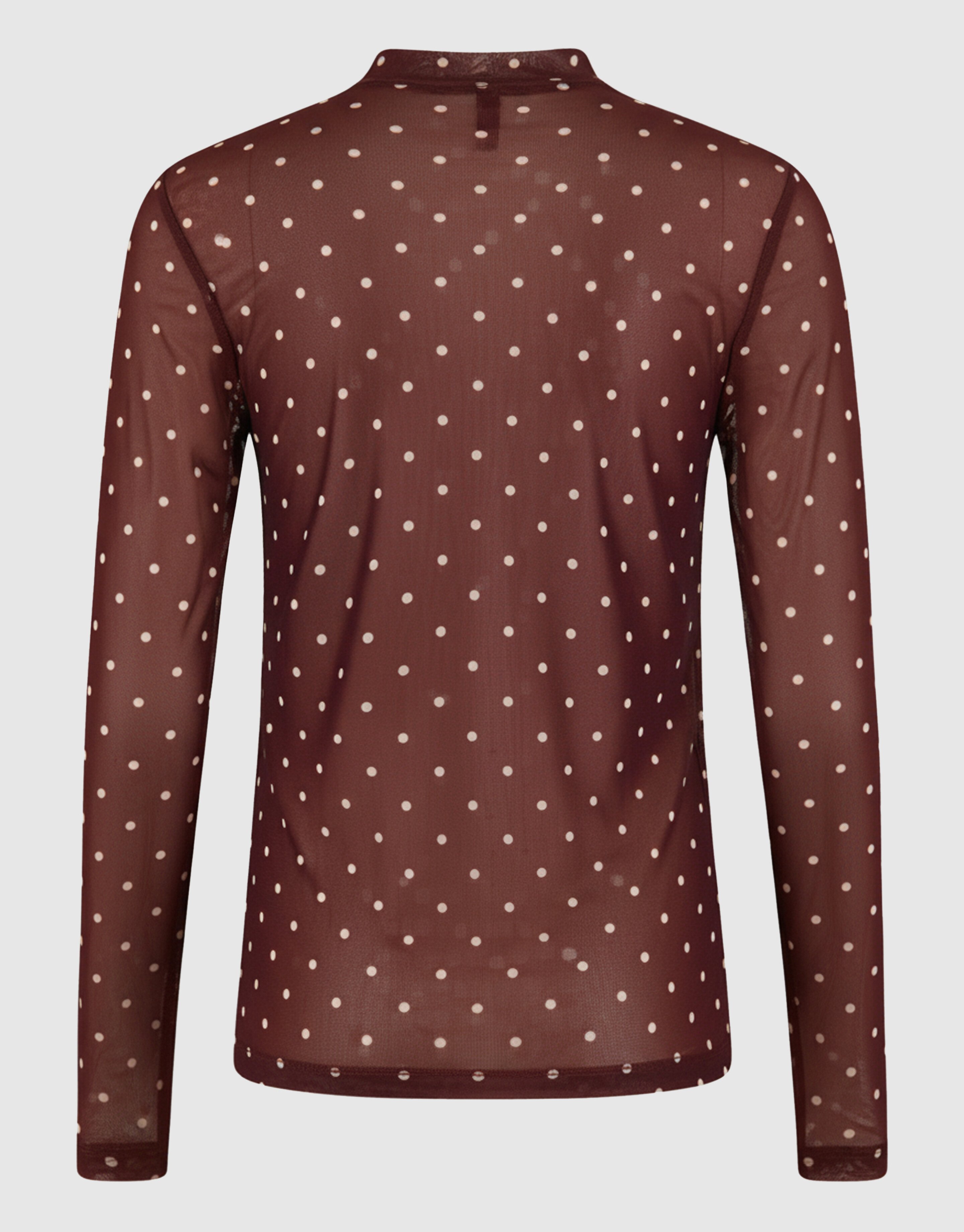 Mesh Stip Top Donkerbruin SHOEBY WOMEN