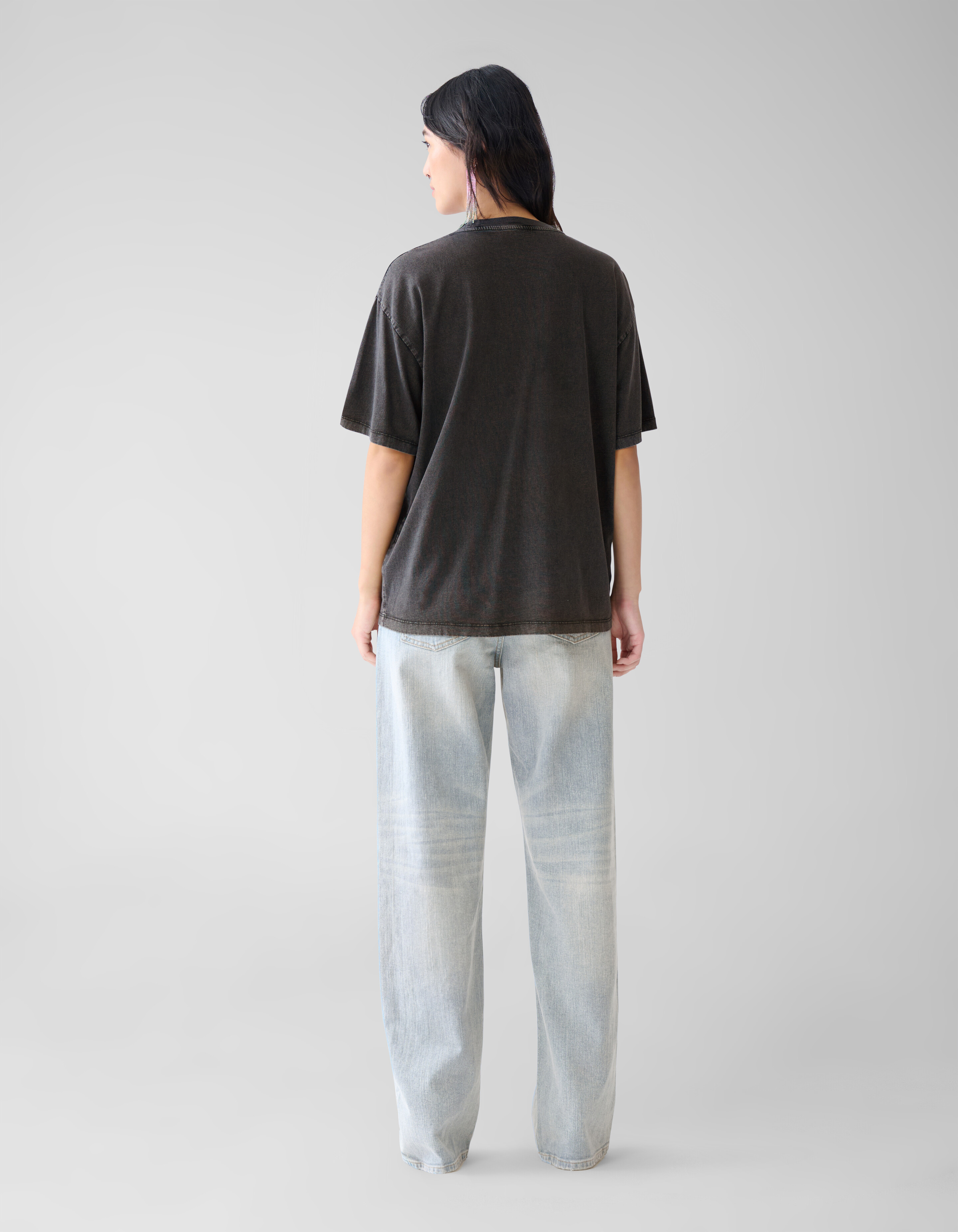Embellished T-shirt Donkergrijs SHOEBY WOMEN