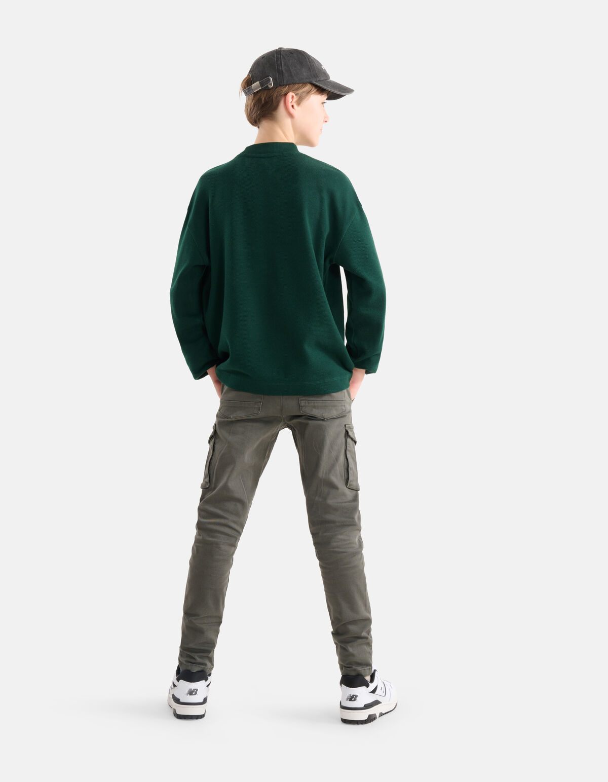 Structuur Longsleeve Donkergroen SHOEBY BOYS