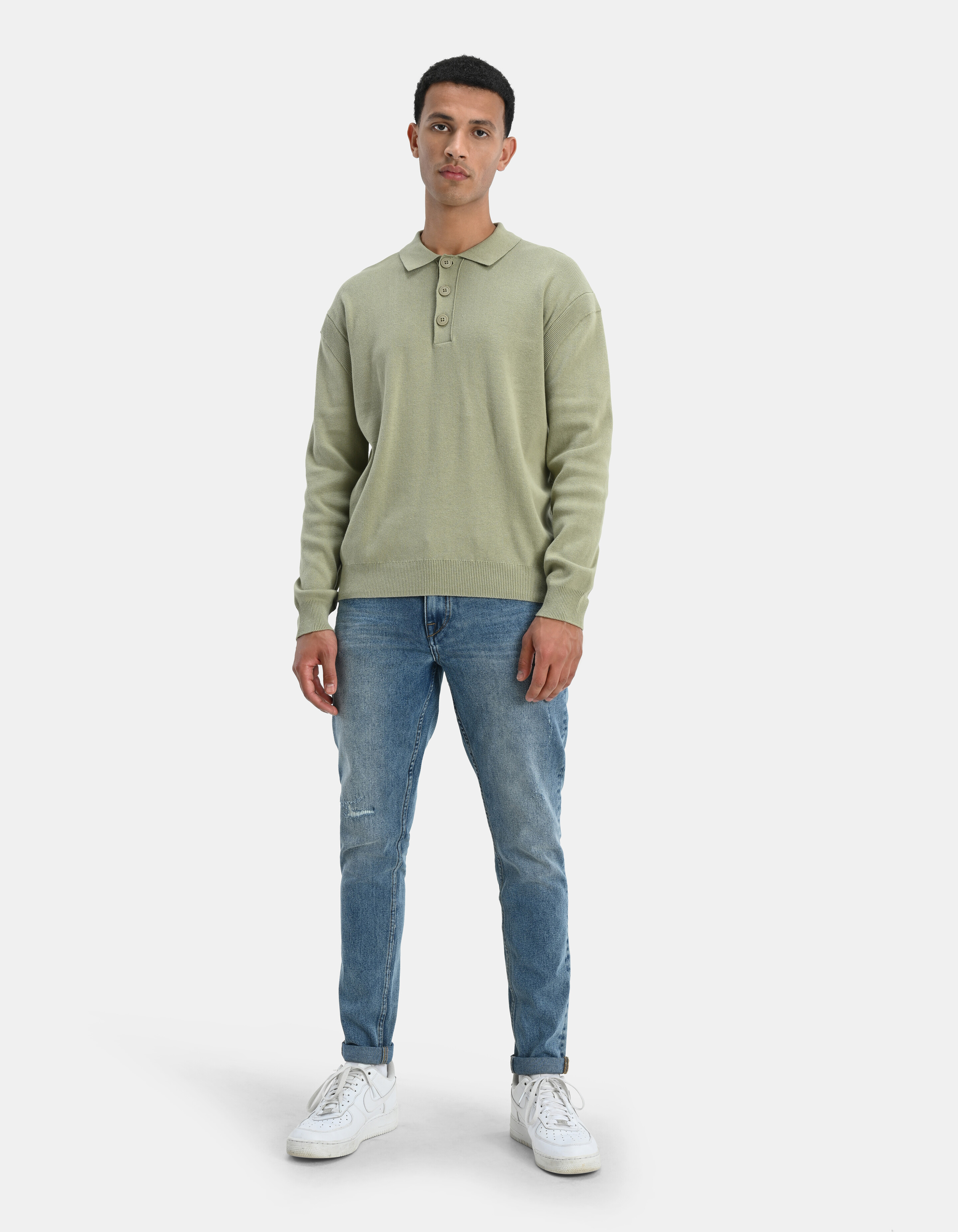 Gebreide Polo Lichtgroen SHOEBY MEN