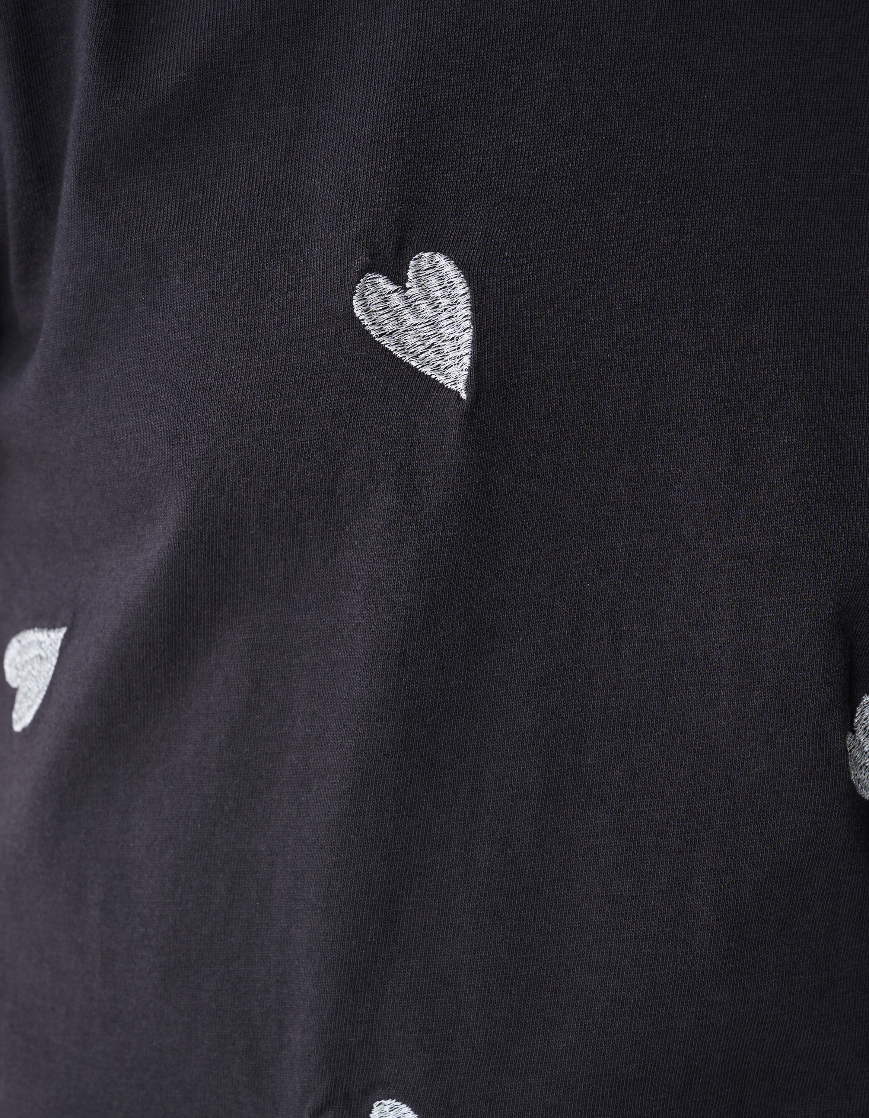 Embroidery Heart T-shirt Donkergrijs SHOEBY GIRLS