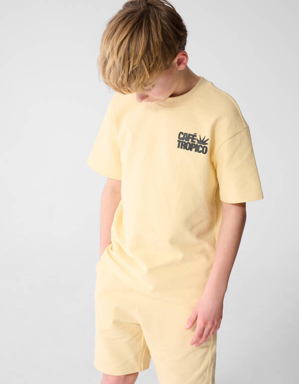 Cafe Tropico Towelling T-shirt Geel SHOEBY BOYS