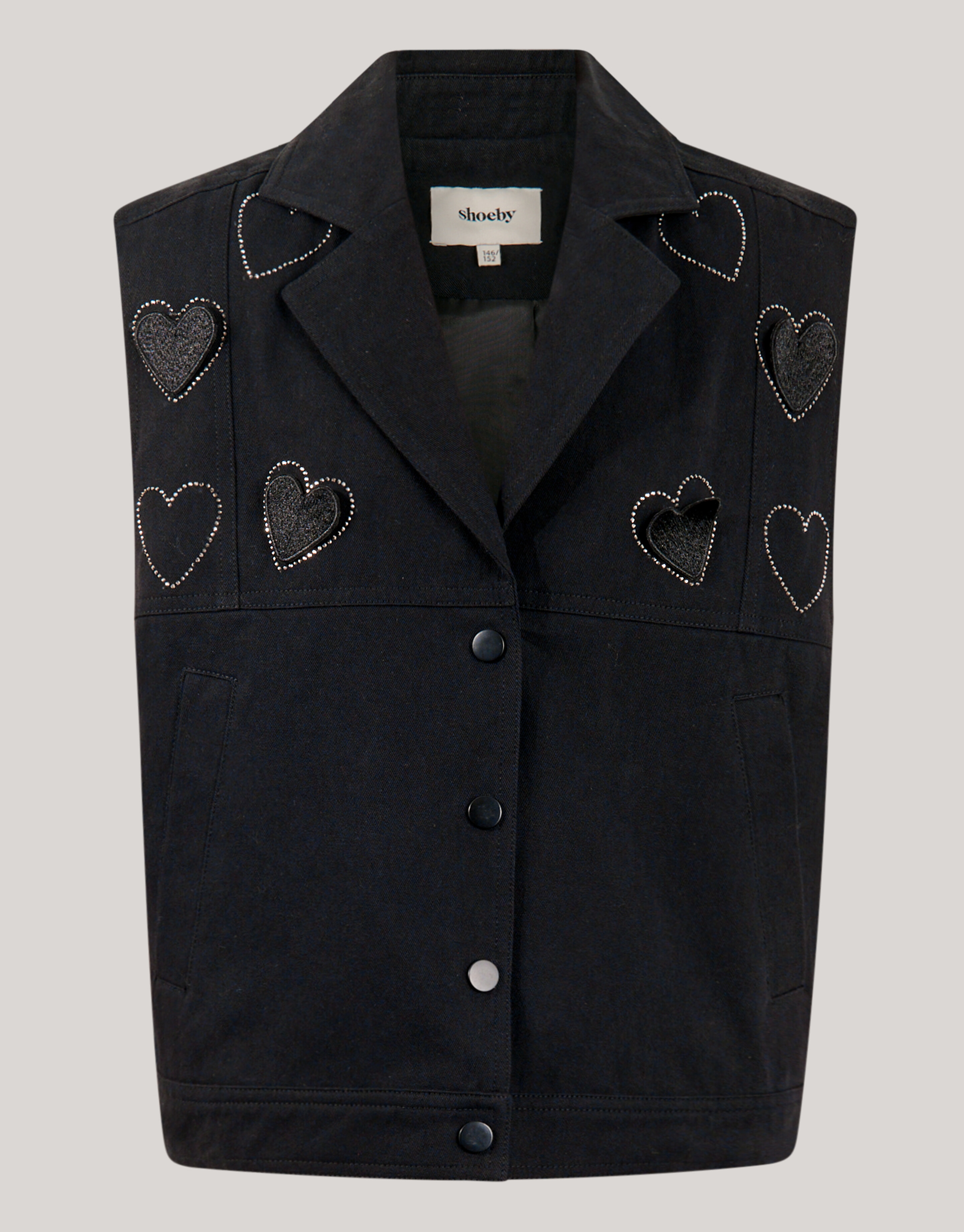 Strass Heart Gilet Zwart SHOEBY GIRLS