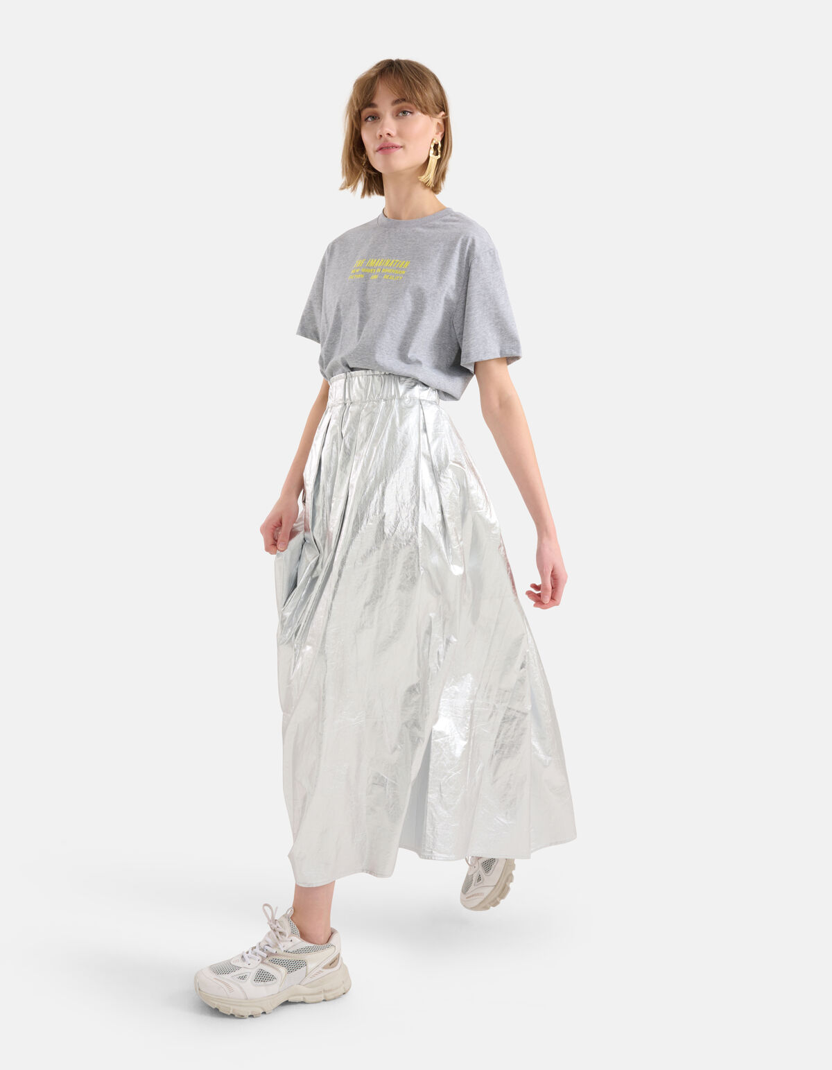 Metallic Maxi Rok Zilver SHOEBY WOMEN