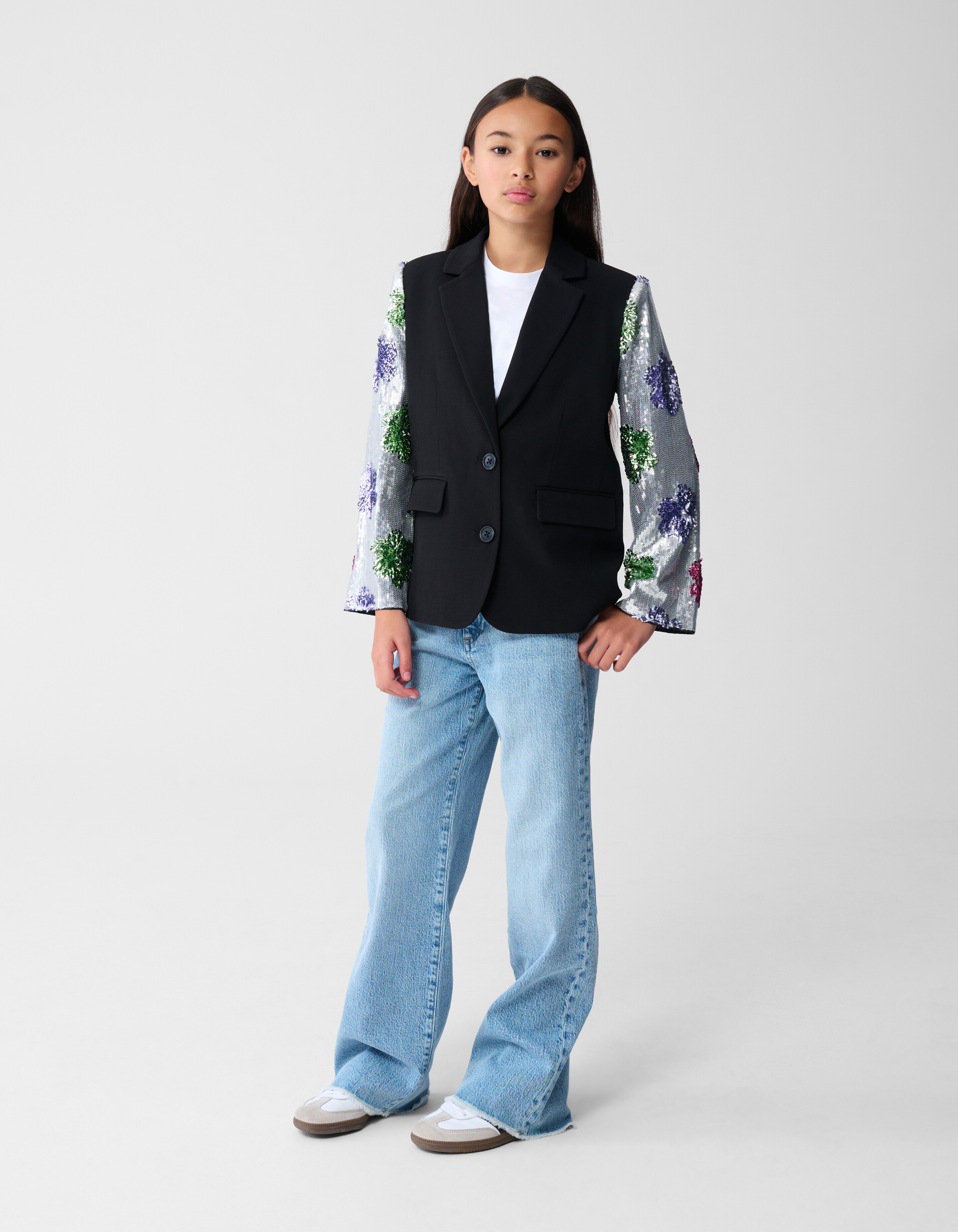 Flower Sequin Blazer Zwart SHOEBY GIRLS