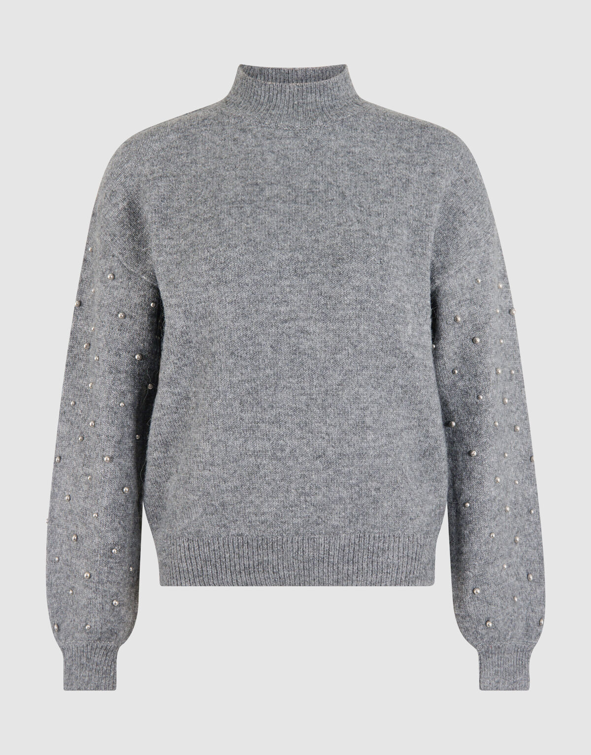 Studded Sleeve Trui Grijs SHOEBY WOMEN