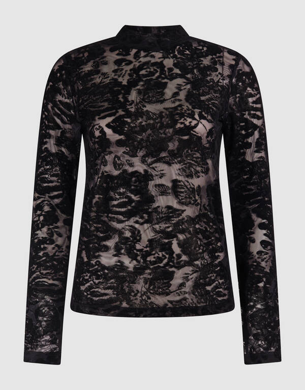 Roses Mesh Top Zwart SHOEBY WOMEN
