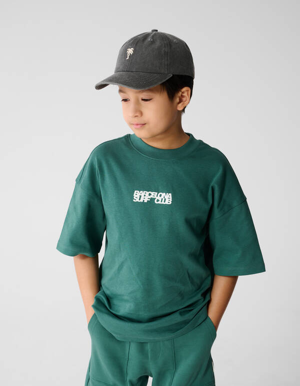 Surf Club Artwork T-shirt Donkergroen SHOEBY BOYS