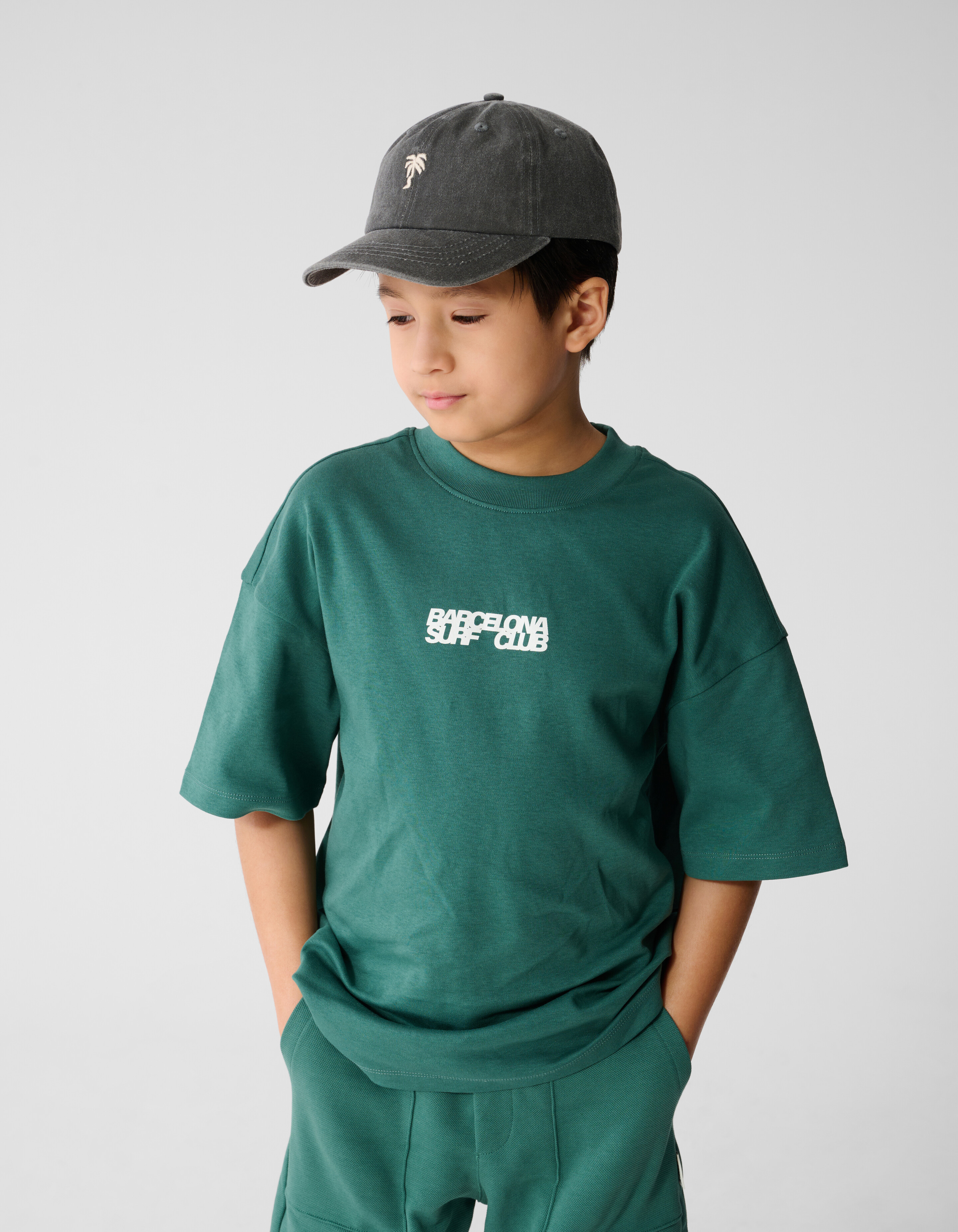 Surf Club Artwork T-shirt Donkergroen SHOEBY BOYS