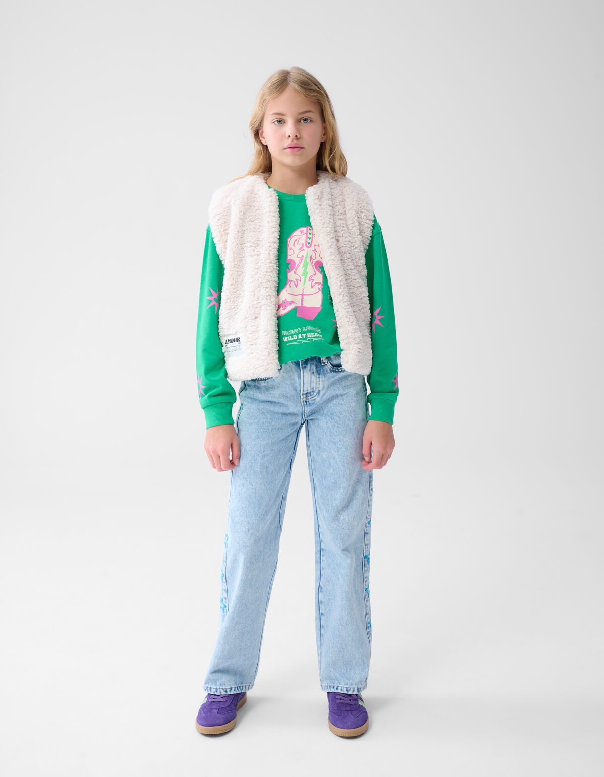 Teddy Label Gilet Gebroken Wit SHOEBY GIRLS