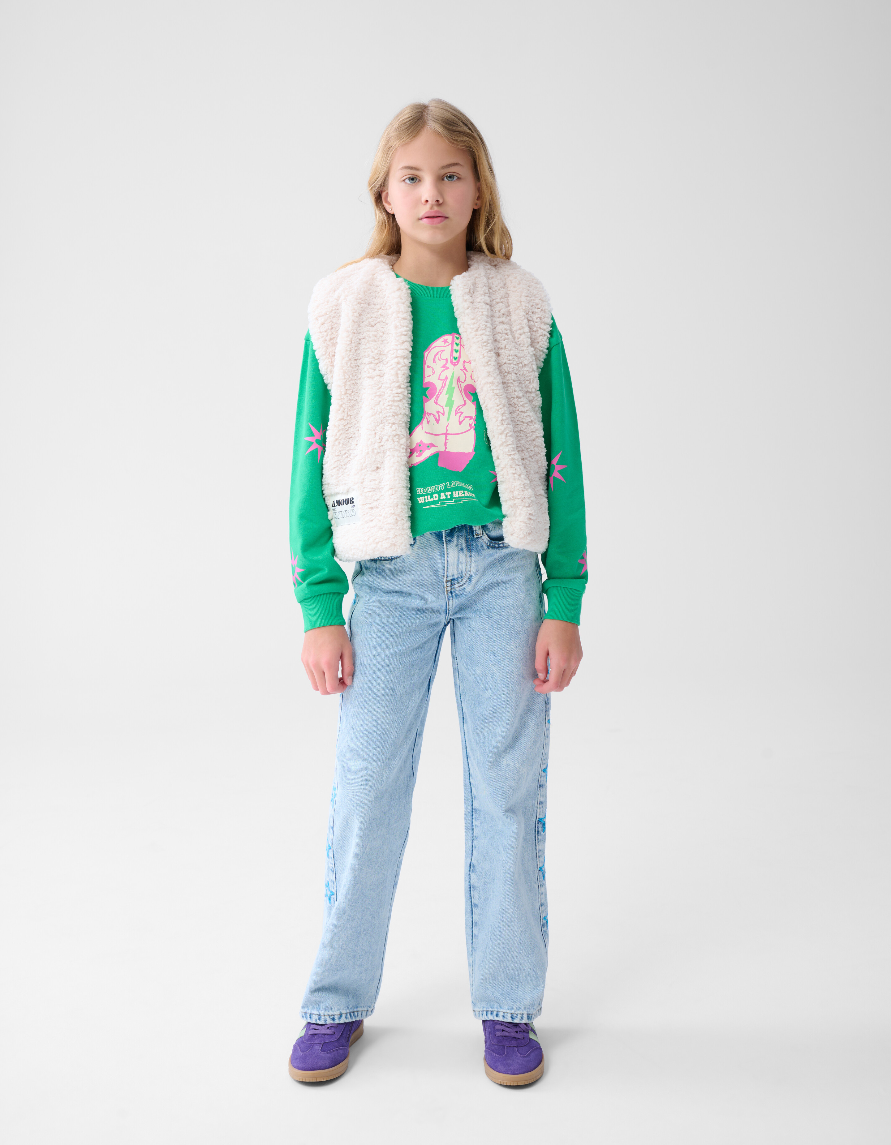 Teddy Label Gilet Gebroken Wit SHOEBY GIRLS
