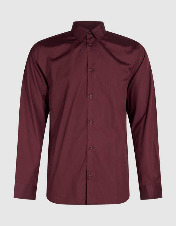 Basis Overhemd Donkerrood SHOEBY MEN