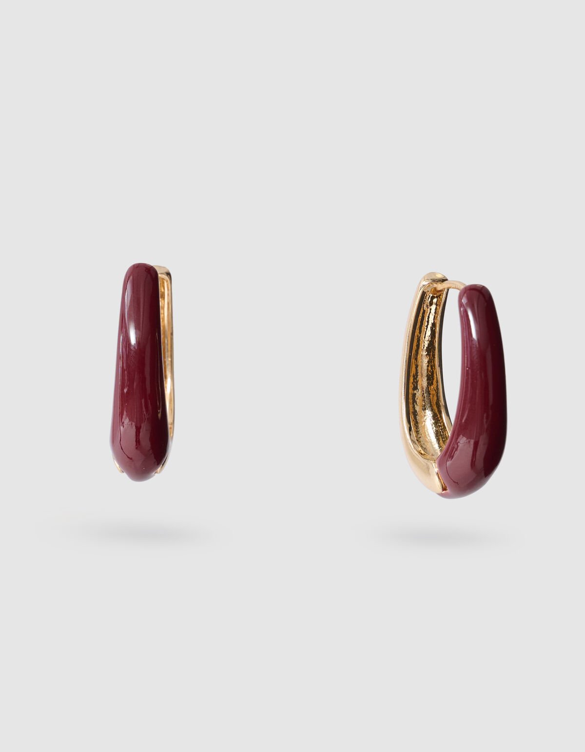 Oval Hoops Oorbellen Rood SHOEBY ACCESSOIRES