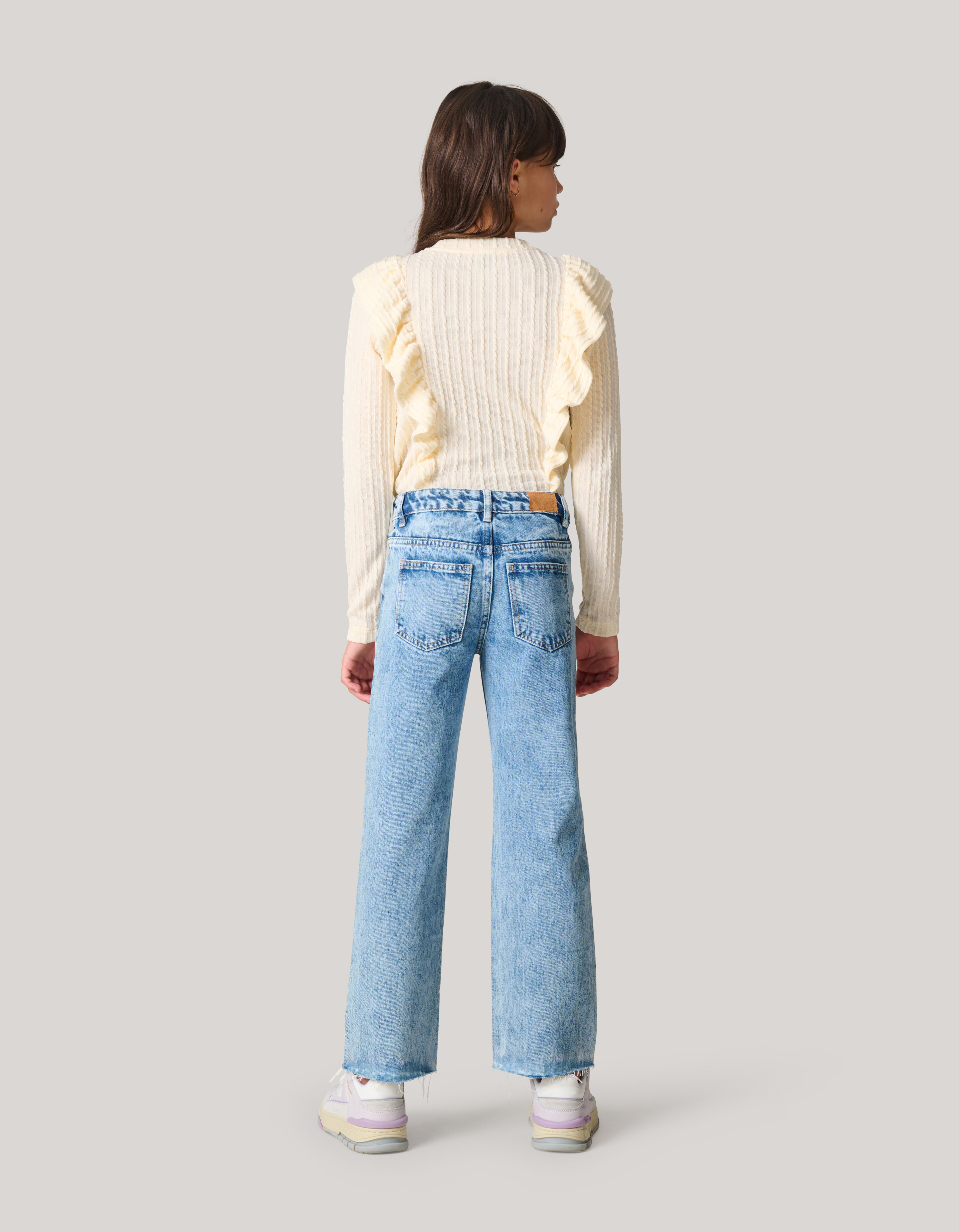 Kabel Ruffle Top Gebroken Wit SHOEBY GIRLS